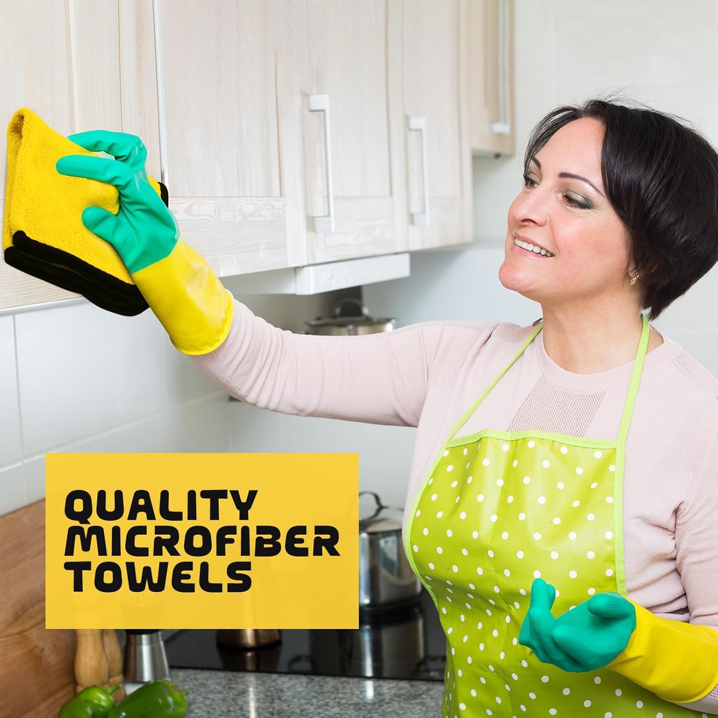 Tallew 24 Pcs Microfiber Towels 16 Inch x 16 Inch Microfiber Cloth Car Drying Towels for Cars Washing Polishing Office Windows Cleaning Household Supplies (Yellow)