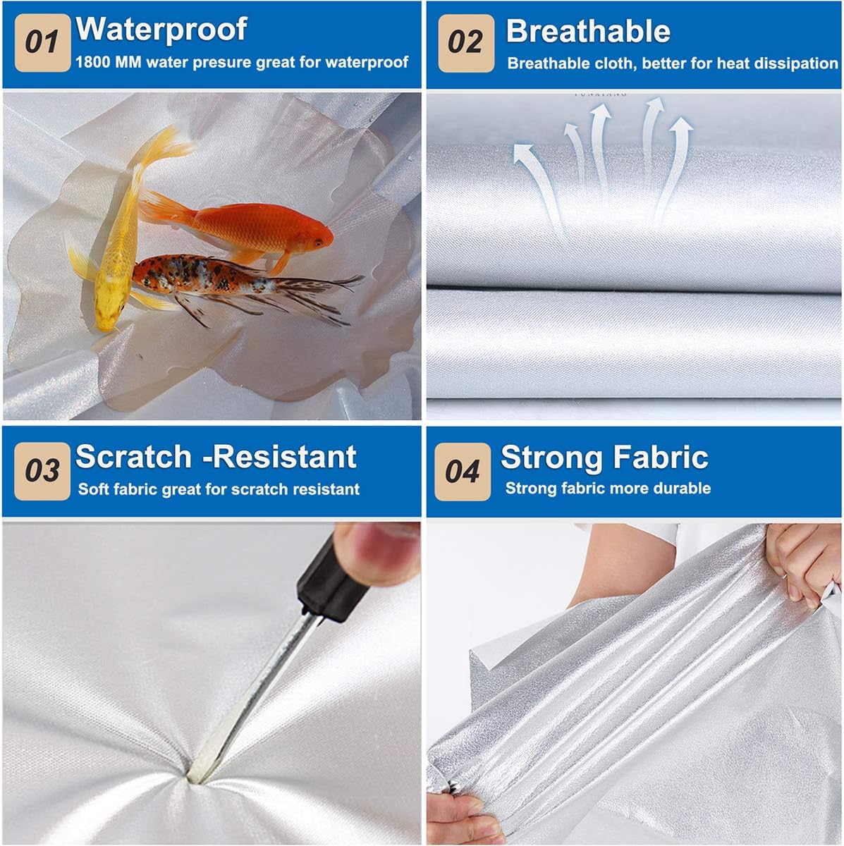 KouKou Oxford SUV Car Cover Custom Fit Nissan Pathfinder from 2004 to 2025, Waterproof All Weather with Zipper Door, Sun Rain Dust Snow Protection. (Ships from US Warehouse, Arrive Within 3-7 Days)