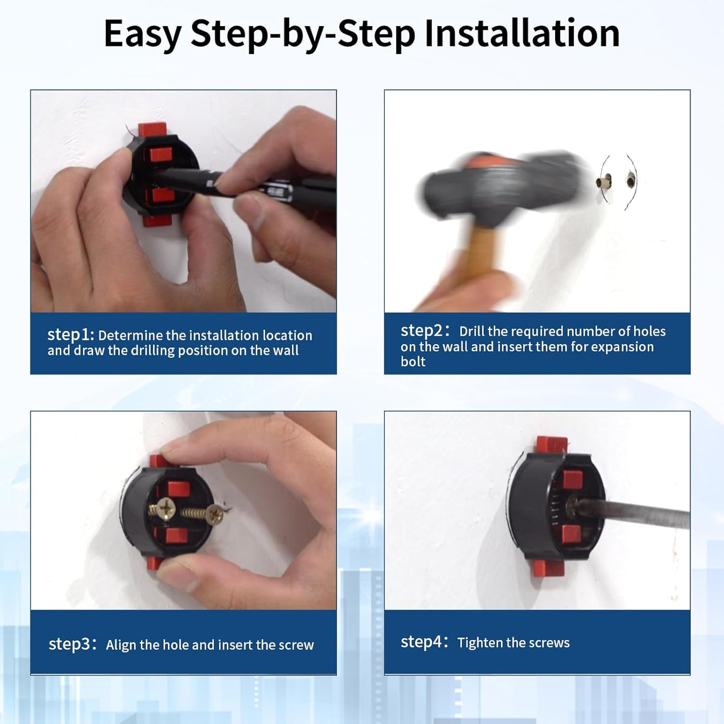 Mountain Bike Handlebar Wall Mount, Space-Saving & Easy Installation, Sturdy Garage Bike Storage Holds Up to 66lbs