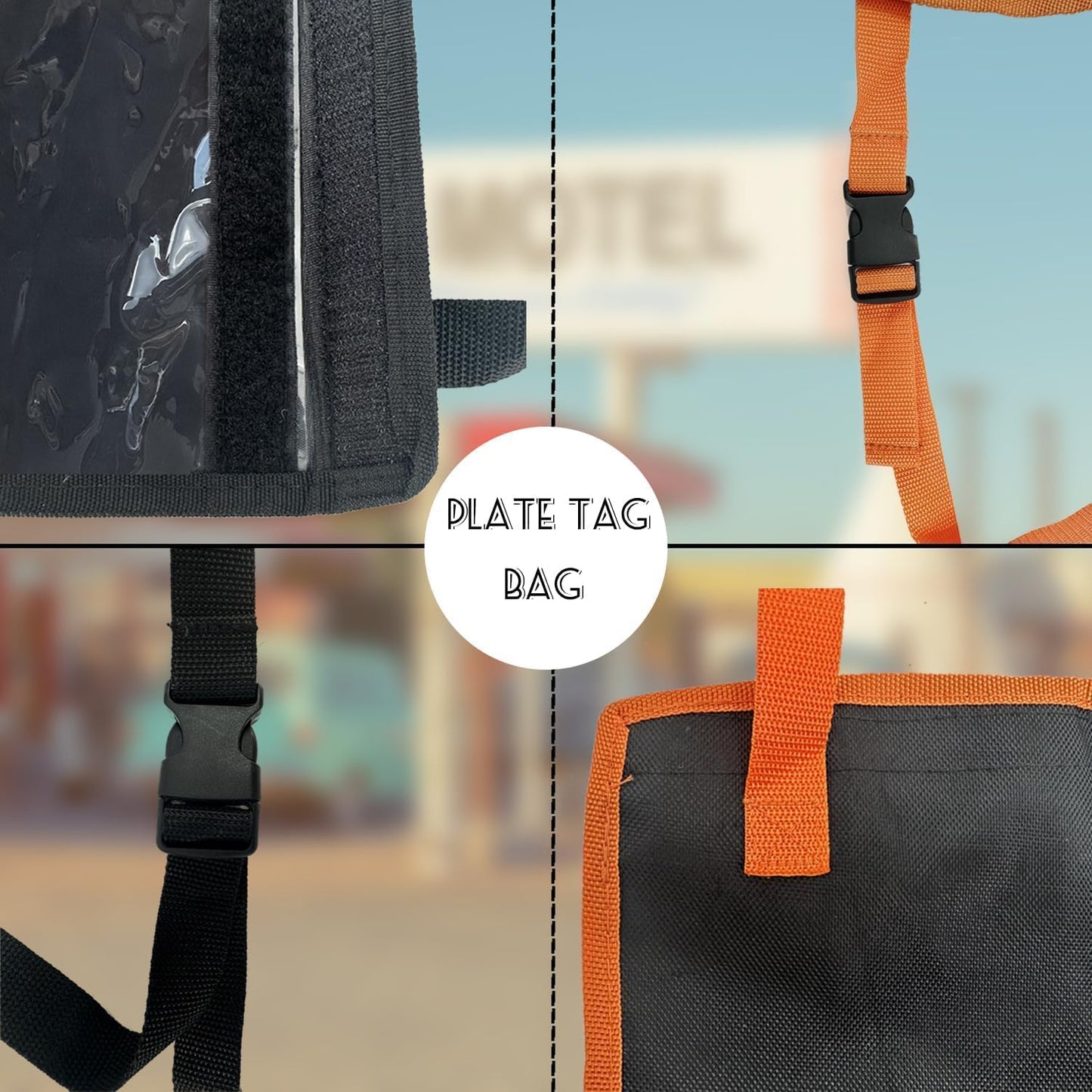 License Plate Holder with Hanging Strap, Test Drive Tag Bag, Dealer Plates License Frame Cover, for Car SUV Truck (Black, 5)