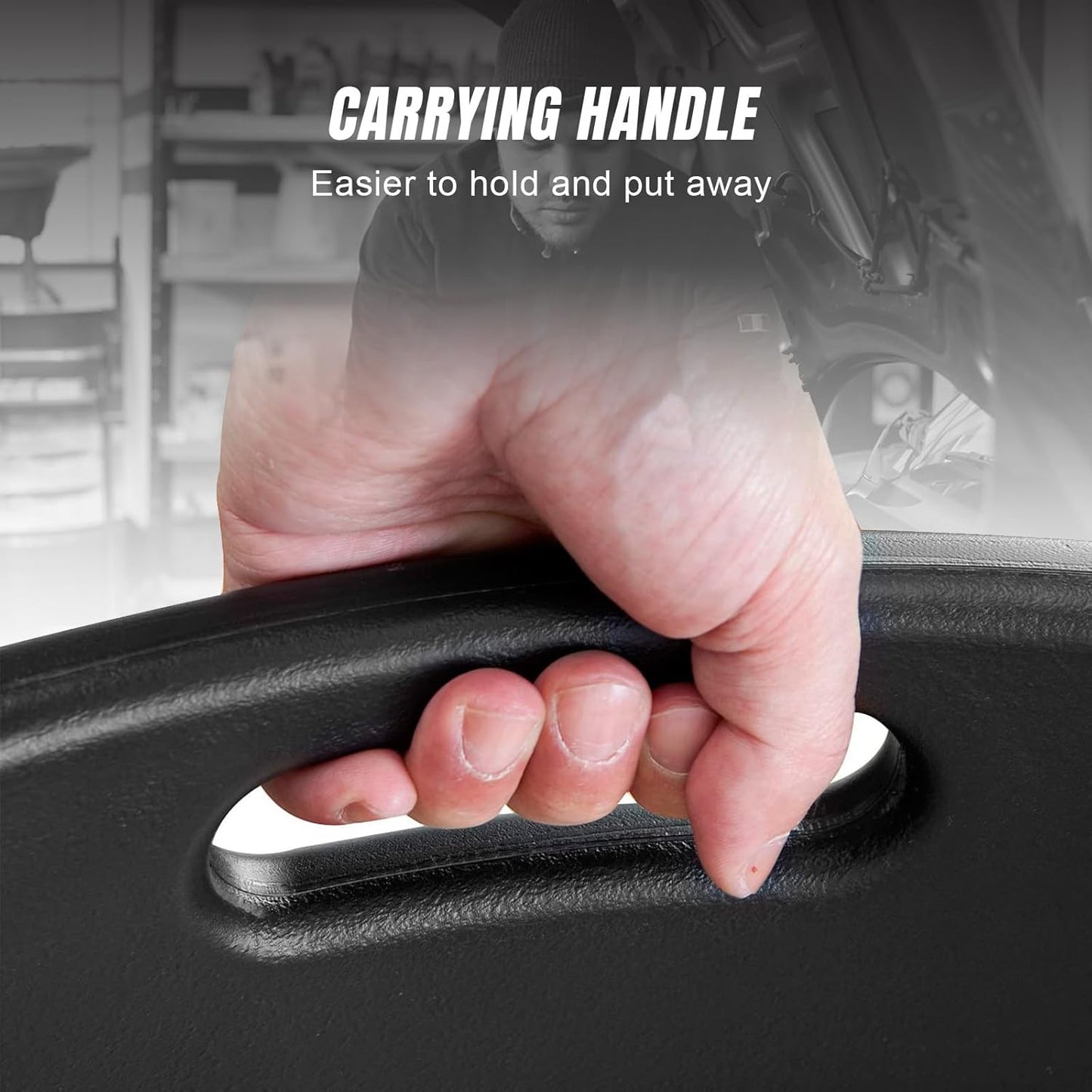 BIG RED ATRP6240BR-1 Blow Molded Plastic Rolling Garage/Shop Creeper: 40" Mechanic Cart with Padded Headrest and 6 Casters, 250 LBS, Black