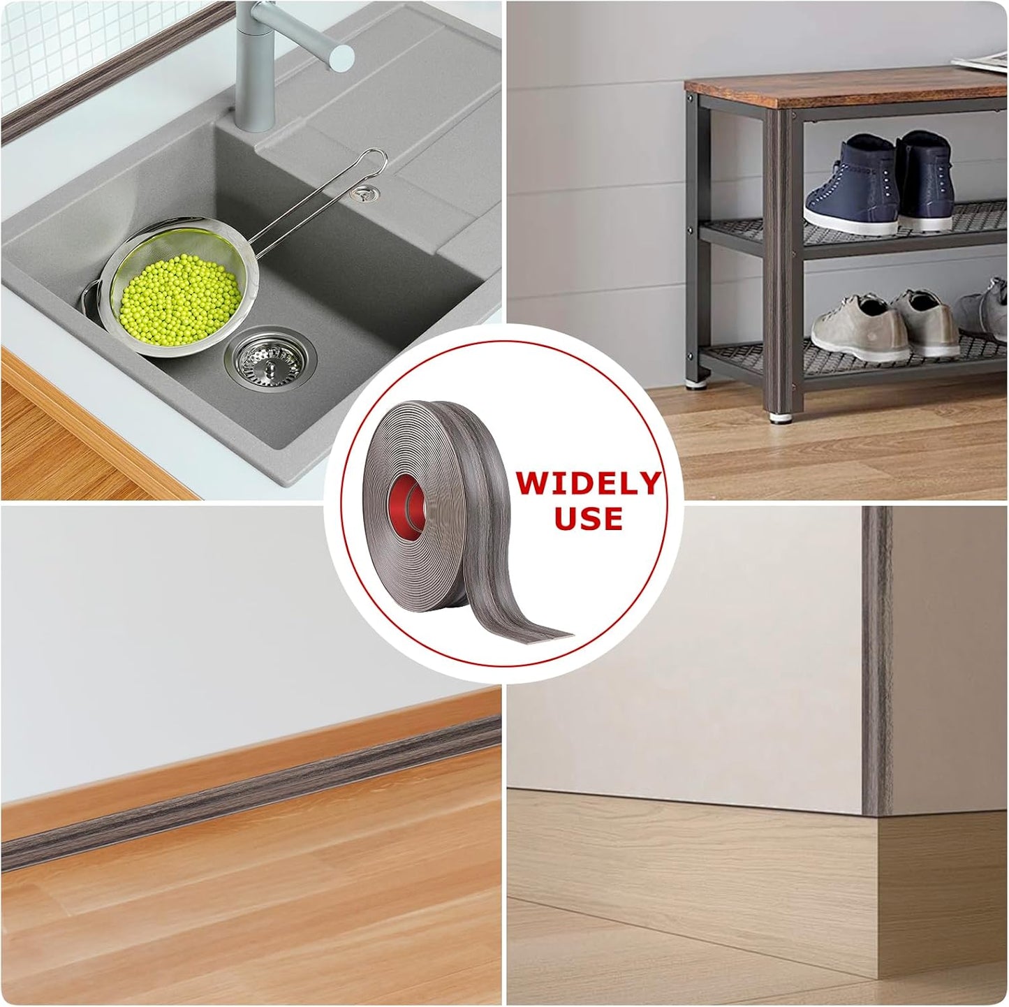 Flexible Wall Corner Protector Moulding Trim Peel and Stick Wall Corner Guards Edge Protector Self Adhesive Molding Trim Strip for Edge Ceiling (Brown Walnut Wood Grain, 2.4 in x 20 Ft)