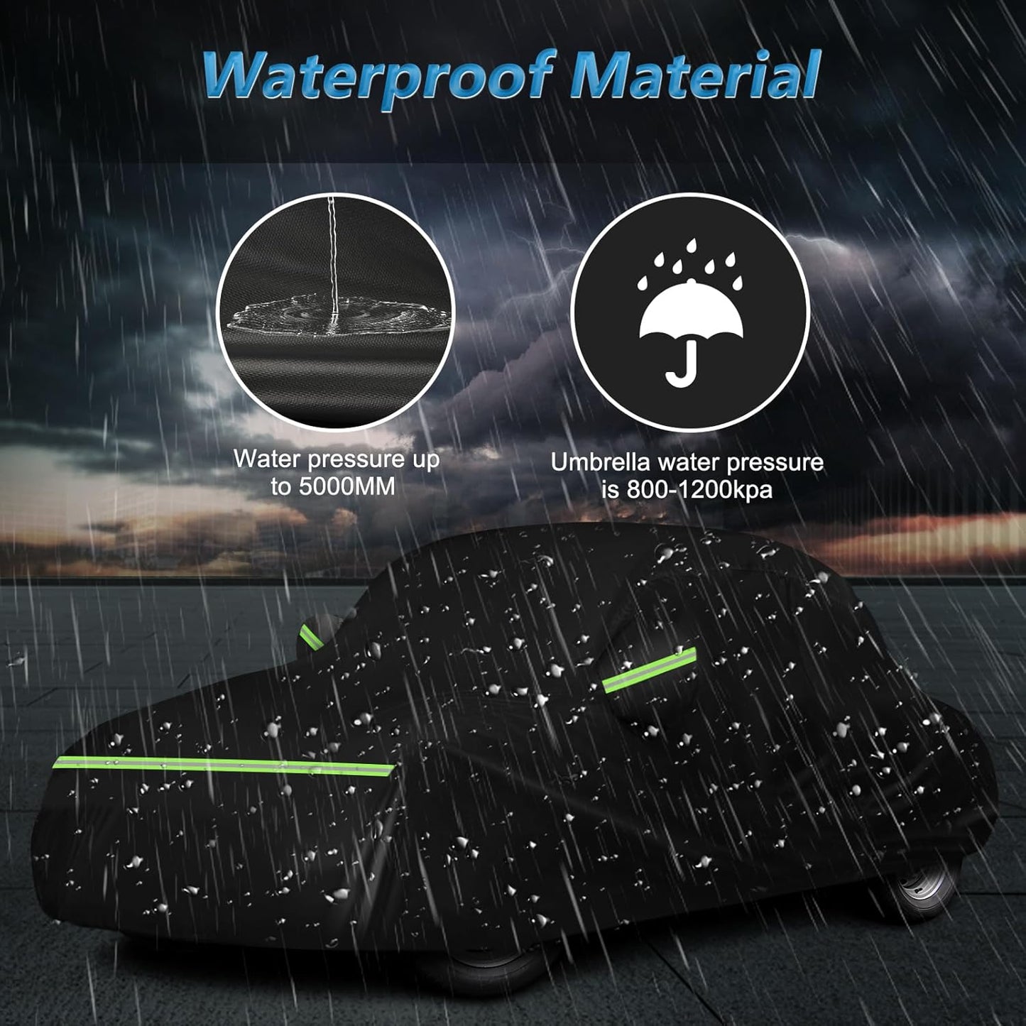 Custom Fit for Volkswagen Beetle Bug 2-Door 1960-1980 Sedan Car Cover Waterproof Heavy Duty All-Weather Protection with Door Zipper & Storage Bag