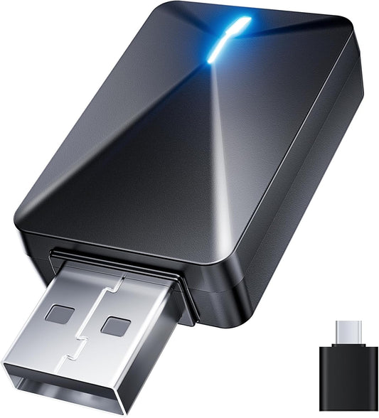 Pop'sDone Wireless CarPlay Adapter, Convert Wired to Wireless CarPlay 0 Delay, Plug & Play, WiFi 6 & Bluetooth 5.0, Compatible with iPhone/iOS 10+ & Android 11+, Supports OTA Updates