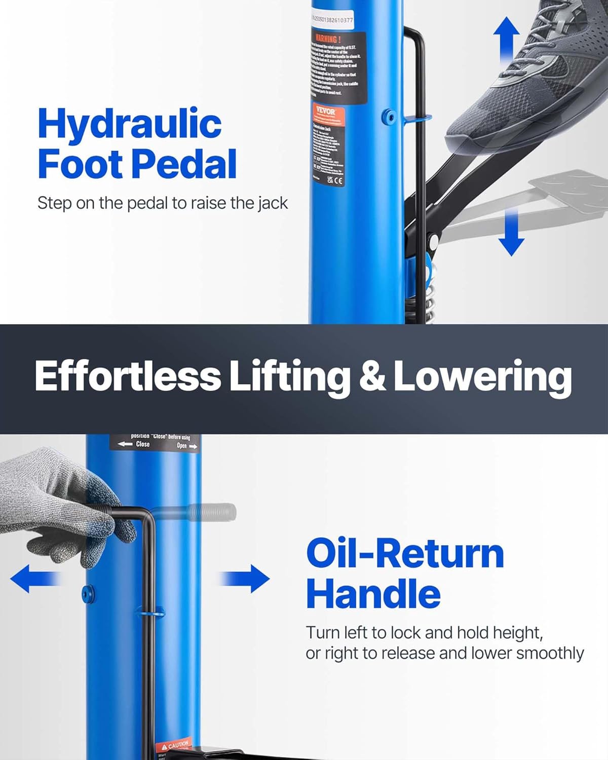 VEVOR Transmission Jack, 33"-67" High Lift, 1100 lbs Hydraulic Telescoping Transmission Jack, 2-Stage Transmission Stand 1/2 Ton Capacity with Foot Pedal, 360° Swivel Wheel, Garage/Shop Lift Hoist