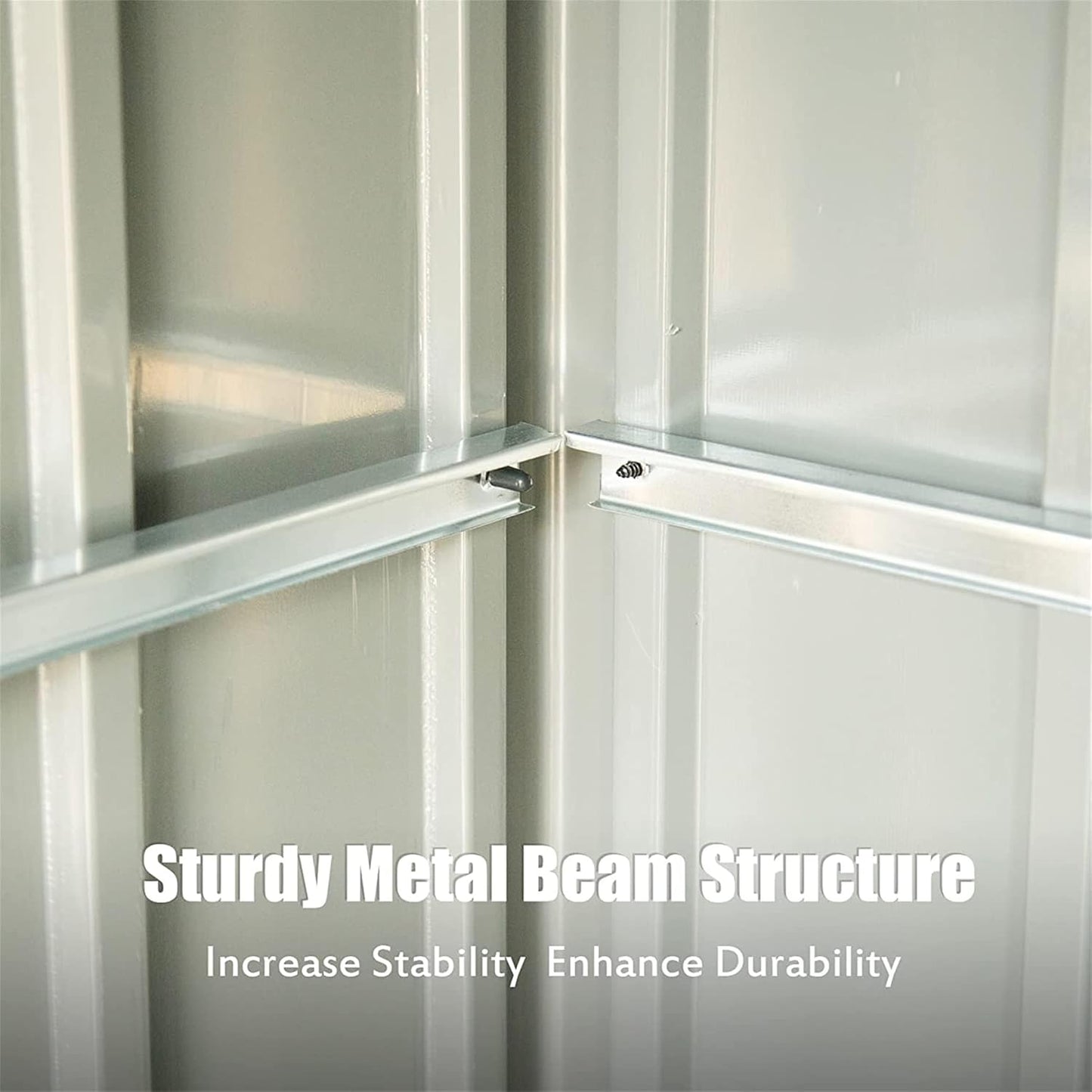 IKERY Galvanized Steel Garden Shed - 6' x 4' with Sloping Roof and Lockable Door, Metal Utility Storage Shed for Backyard Tools, Dark Gray