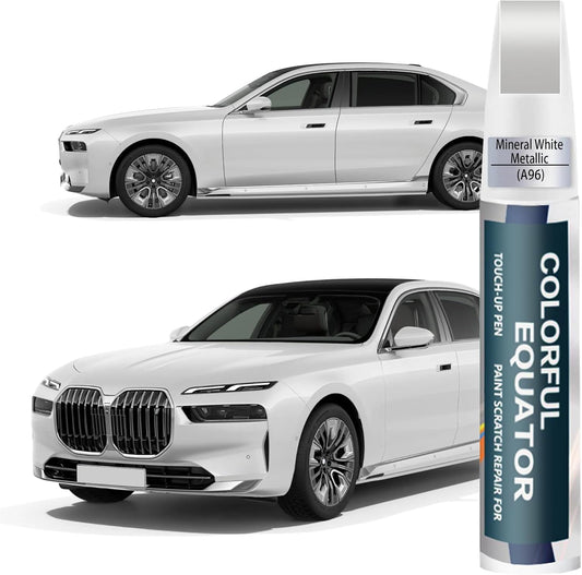Mineral White Metallic(A96) Touch Up Paint for BMW, Car Paint Pen Scratch Repair Two-In-One Touch Up Paint, Premium Car Scratch Remover for Deep Scratches