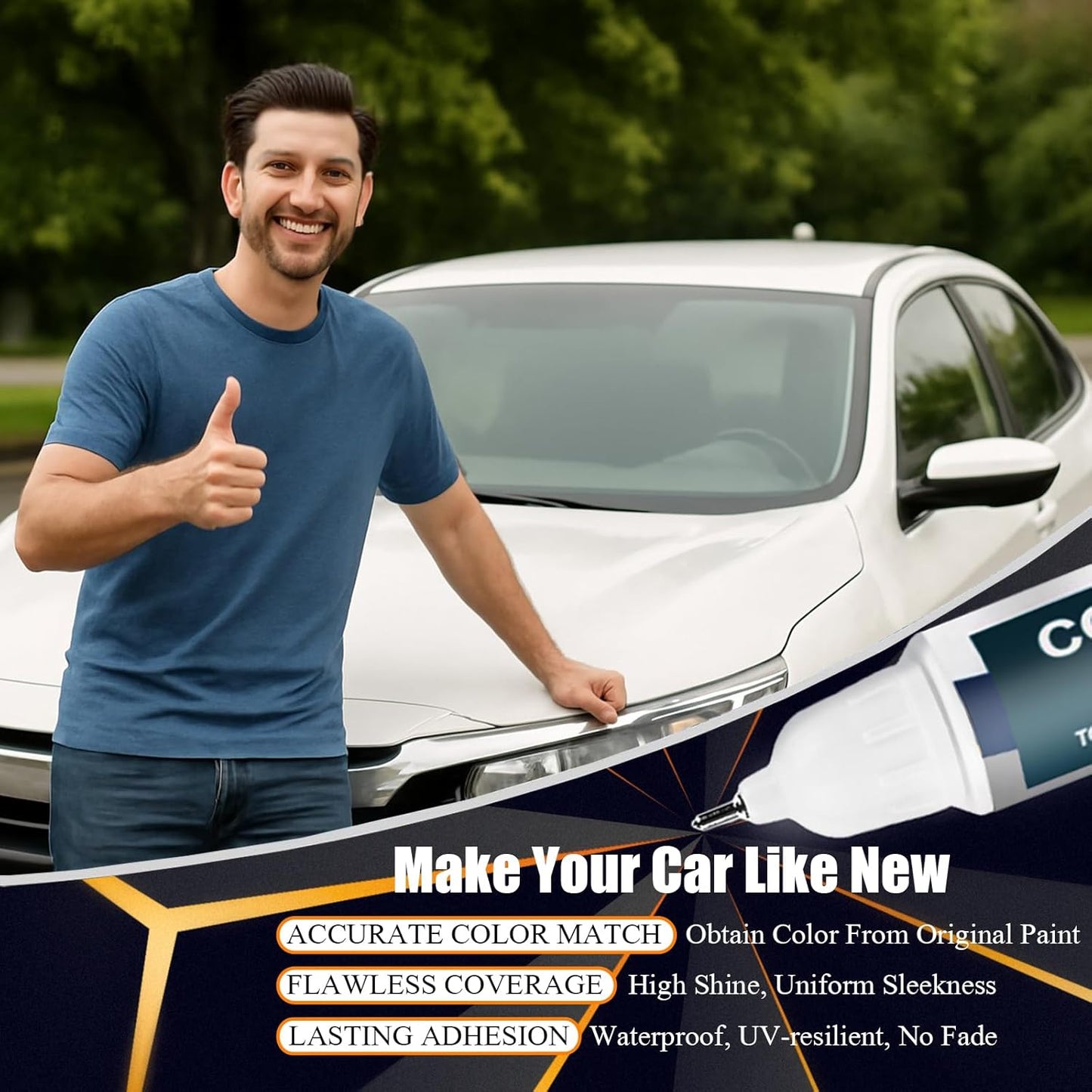 Sonic Gray Pearl(NH-877P/138P) Touch Up Paint Compatible with Honda, Car Paint Pen Scratch Repair Two-In-One Touch Up Paint, Premium Car Scratch Remover for Deep Scratches