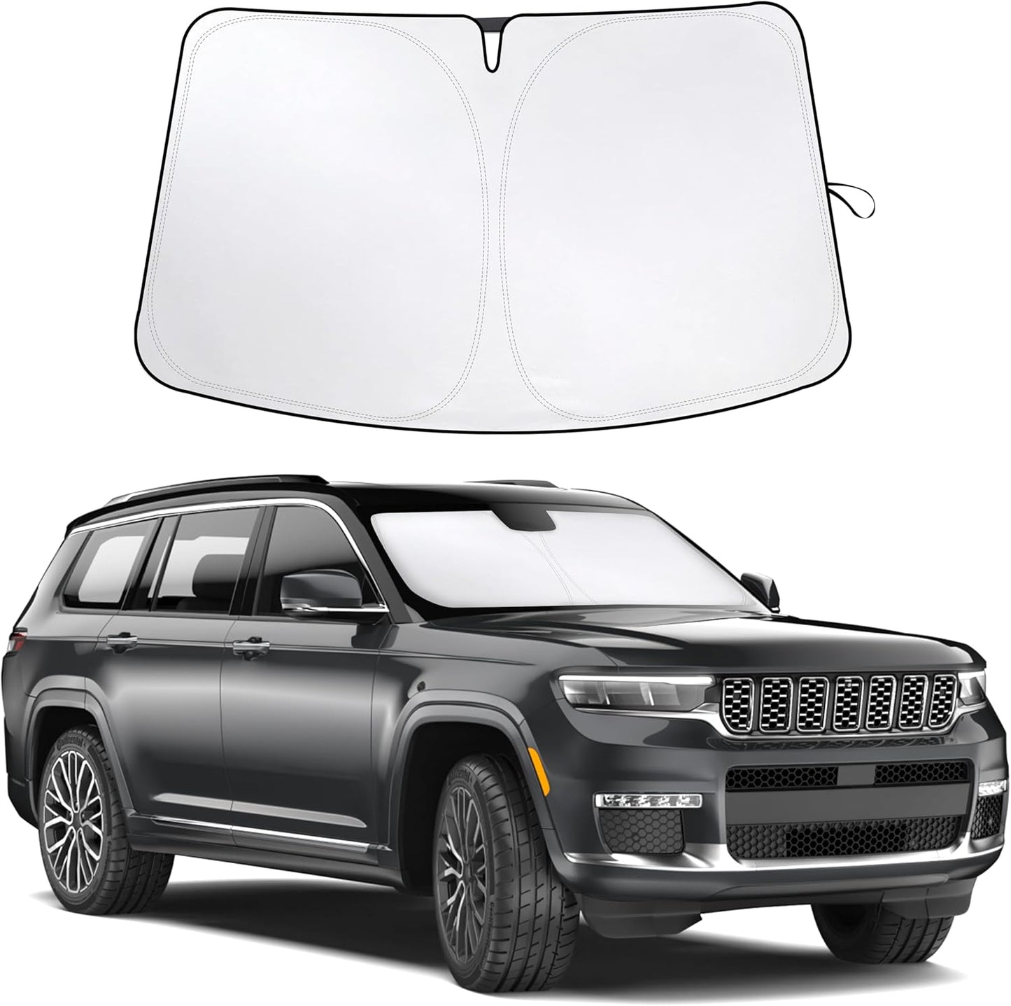 for Jeep Grand Cherokee Accessories 2011-2025 EcoNour Car Windshield Compatible (Not for Grand Cherokee L &Jeep Cherokee) | 210T Polyester with UV Protection | Easy Installation-Storage Pouch
