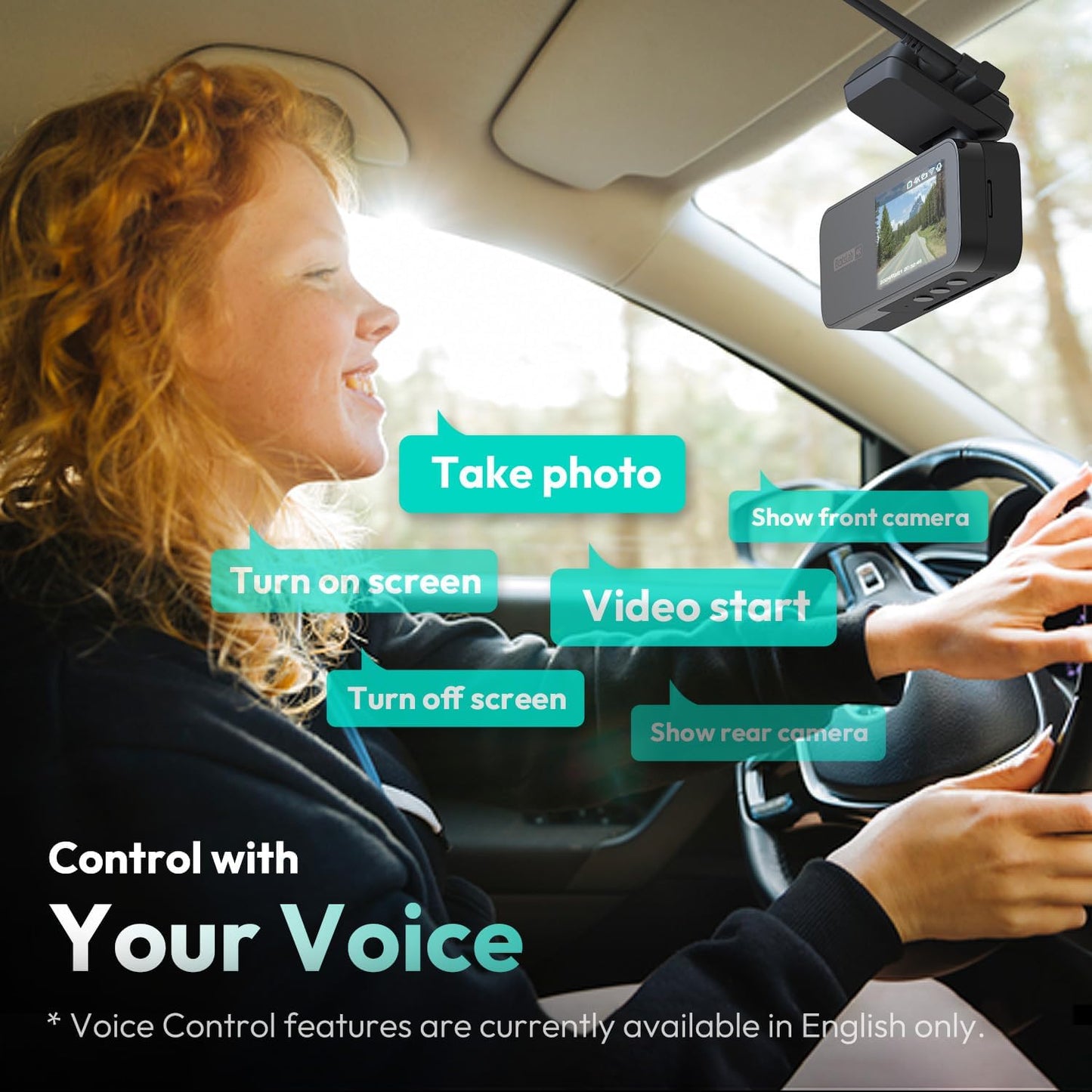 4K+2K Dual Dash Cam Front and Rear, Dashcam with Voice Control, STARVIS, ADAS Driver Alerts, Starry Night Vision, 24/7 Parking Monitor, 5.8GHz WiFi & GPS, Free 64GB Card, Loop Recording