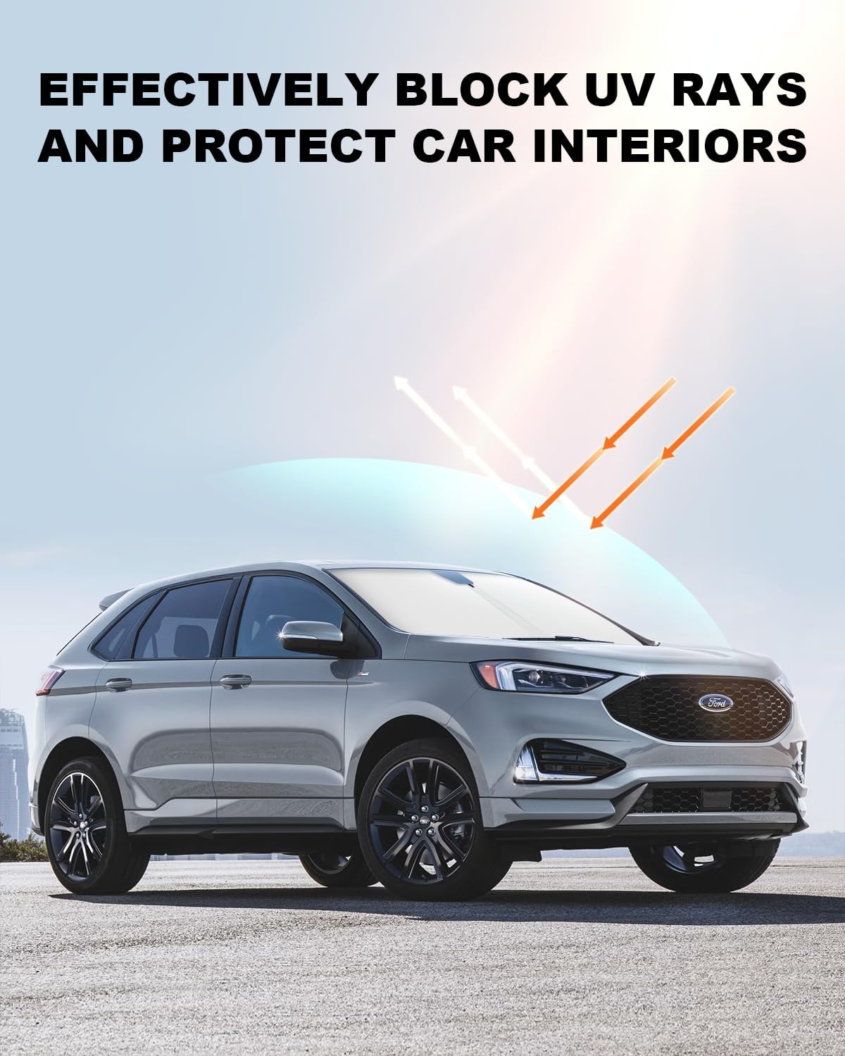 2025 Upgrade Front Windshield Sunshade fit for Ford Edge 2015-2024 Reflector Foldable Car Shade Automotive Windshield Sunshades Ford Edge Windshield Sun Shade |Keeps Your Vehicle Cool|