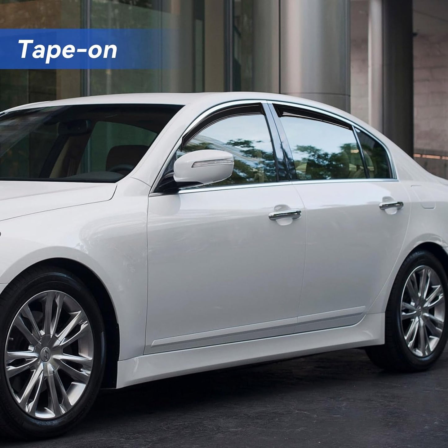 Window Visors Rain Guards for 2009-2014 Hyundai Genesis Sedan, Out-Channel Window Vent Wind Deflectors Visors Shades for 09-14 Hyundai Genesis