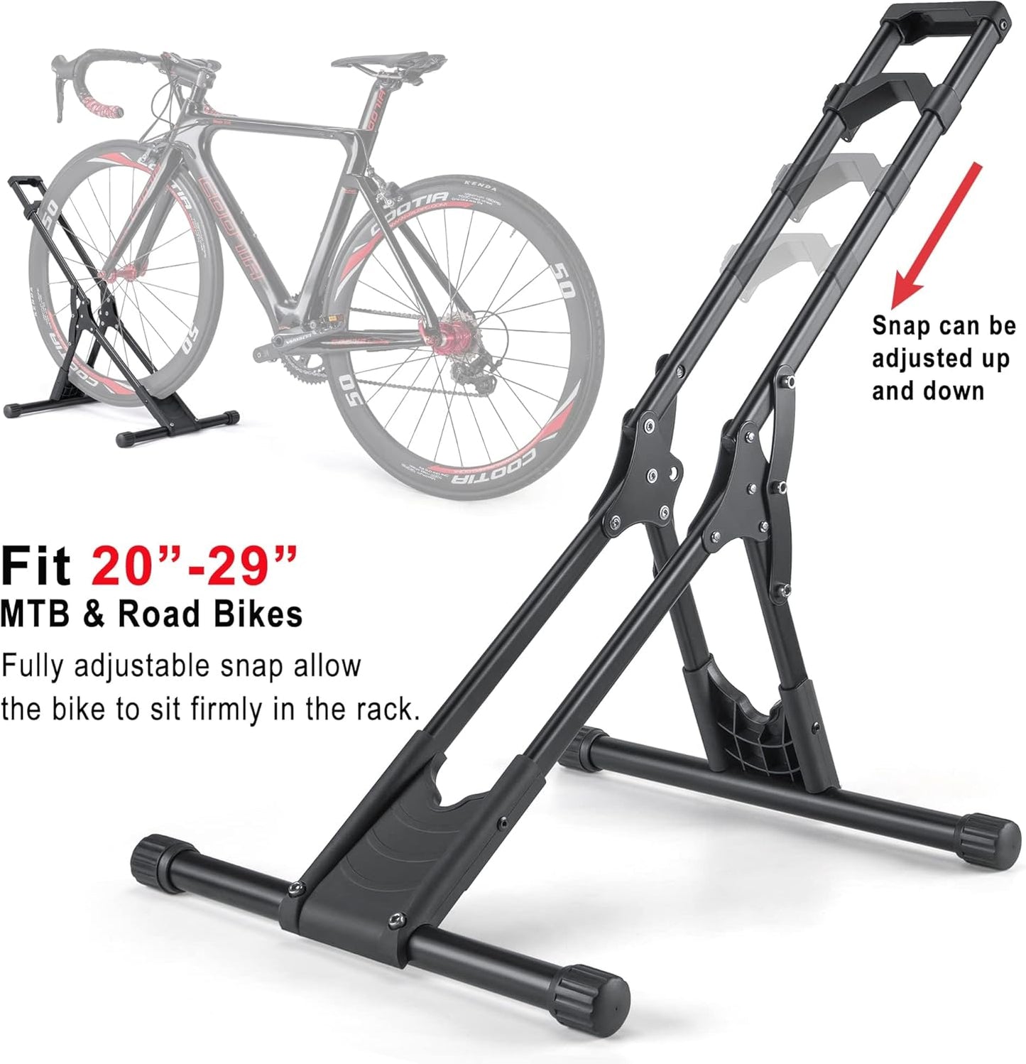 Bike Floor Stand Rack- Indoor Bike Stand for Garage/Home - Bike Storage Bicycle Parking Rack Fit 20”-29” Mountain Road Bikes (3 Bike Rack)