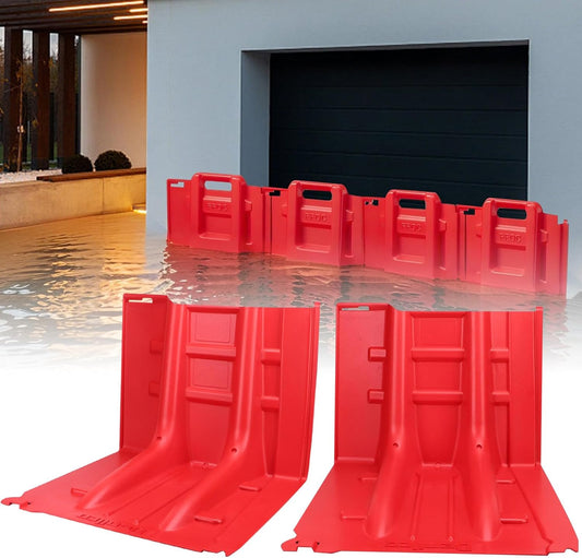 Flood Prevention Barrier, ABS L-Type Baffle Water Barrier Reusable, Door Flood Barriers for Home, Removable Combined for Garage Doors, Warehouses, Basements and School (20pcs)