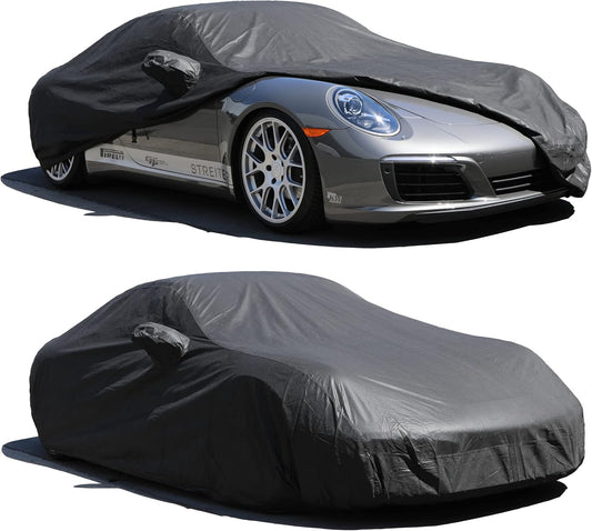 All Weather Waterproof car Cover Good for rain Snow uv Protection dust mid-Size Sedan Altima Accord Prius Impreza Passat Fusion Camry Model 3 Black
