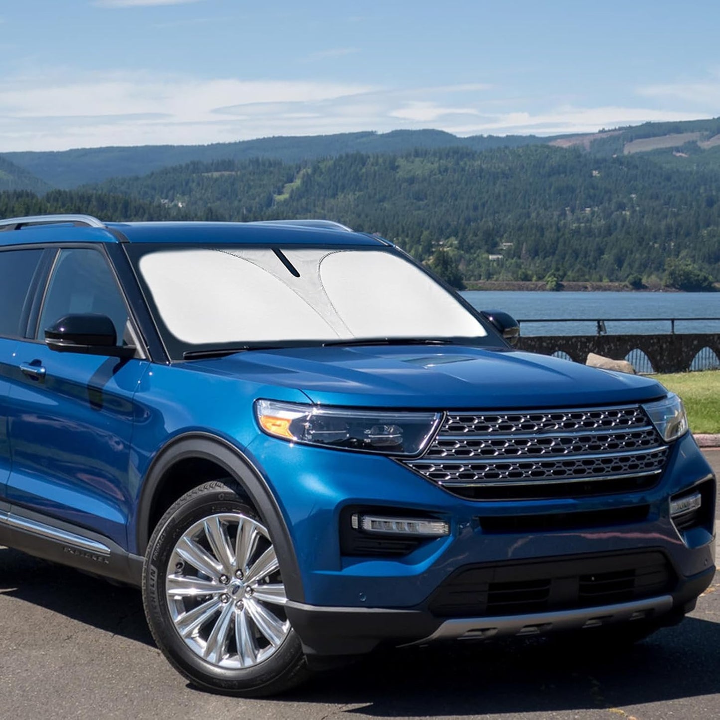 Windshield Sun Shade for 2011-2019 Ford Explorer SUV, ST XLT, Limited, Platinum Accessories Foldable Heat Shield Protector Block UV Ray Keep Your Car Cooler