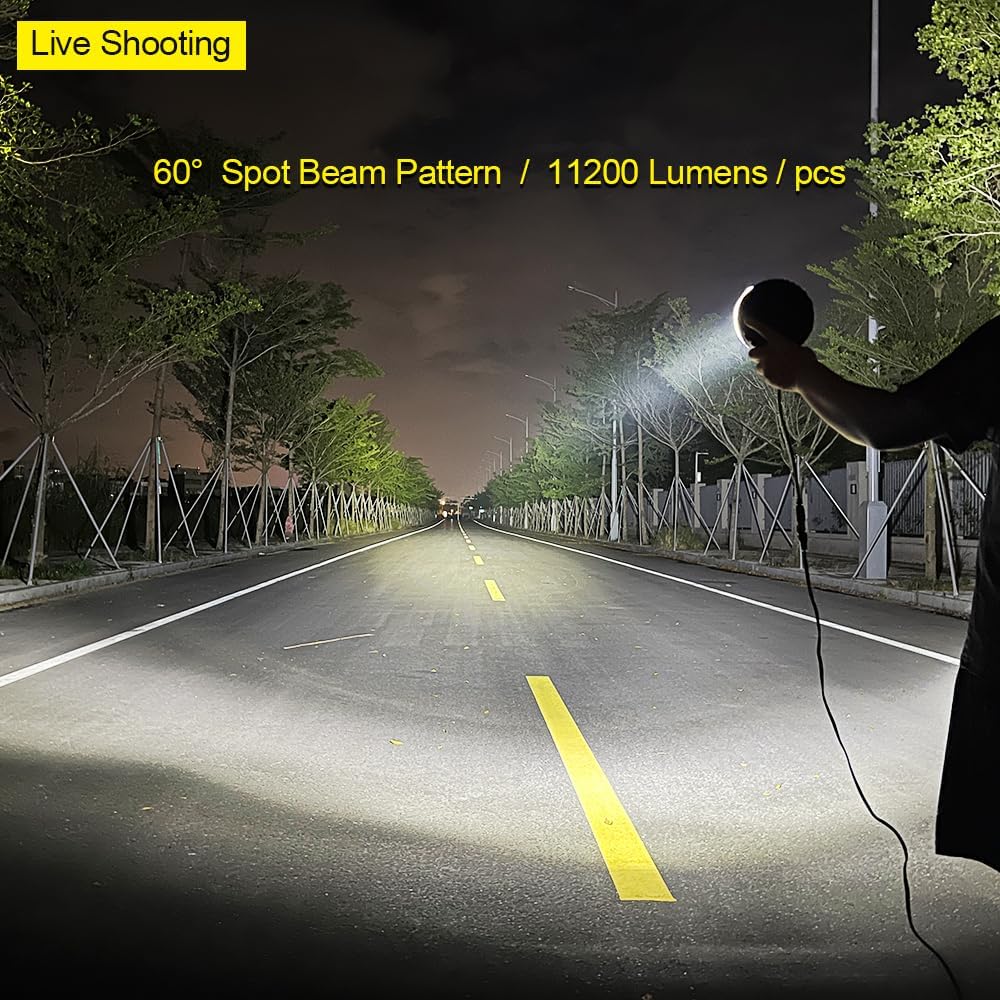 Exzeit 6 inch 224w Led Driving Lights, 22400 lumens Fog Light Ofroad Lights for Jeep Wrangler Trucks Toyota Pickup GMC SUV, 12V/24V