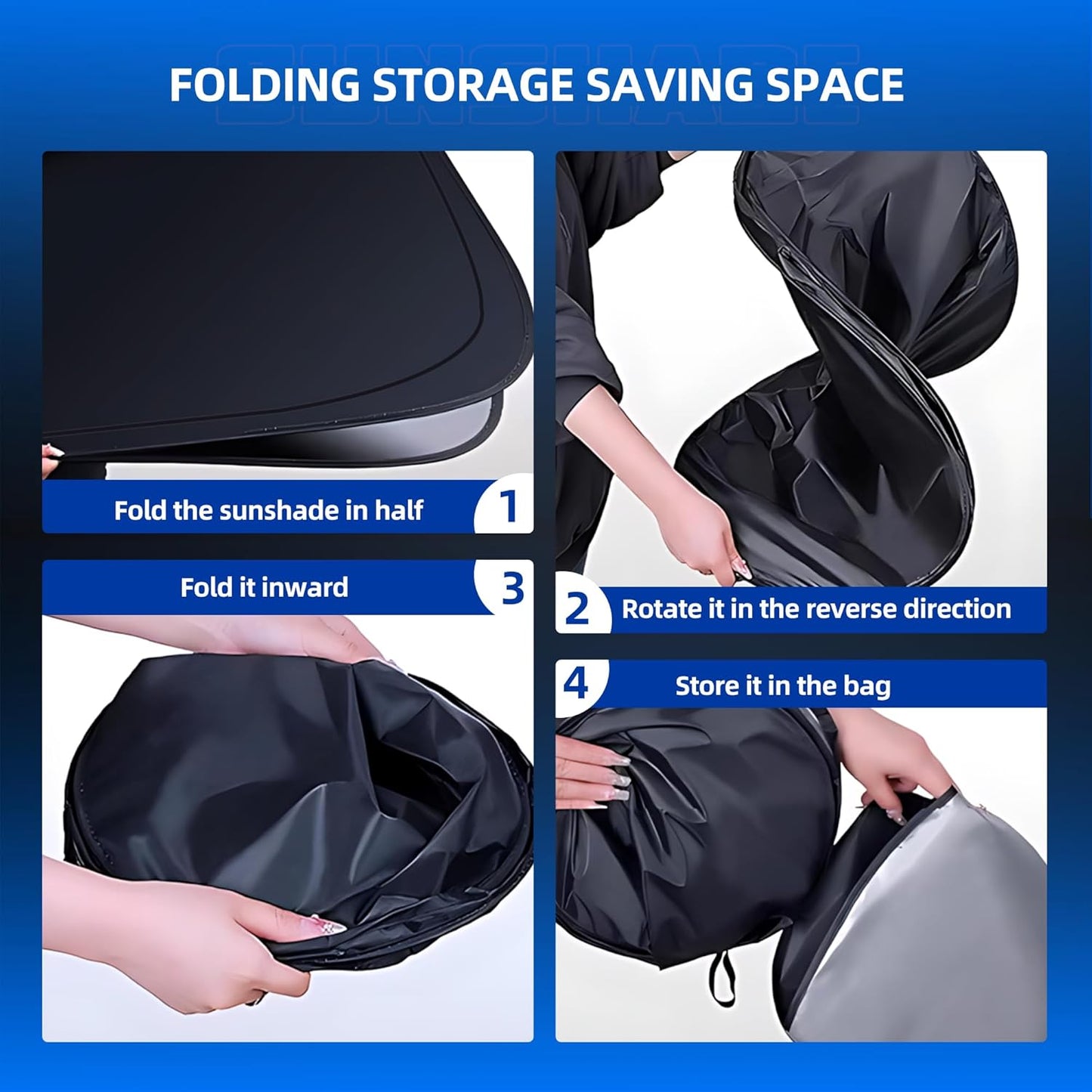 Windshield Sun Shade for Toyo-ta Prius 2010-2015 (NOT for Prius C or Prius V) Foldable Sunshade Custom Fit Front Window Car Interior Accessories Protector Blocks UV Rays