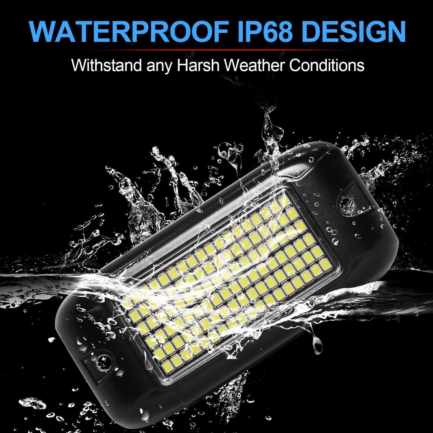 Nicoko 108 High-Power LEDs per Pod 4Pods Pure White Rock Lights Ultra-Bright Offroad Underglow Kit Advanced Heat Dissipation IP68 Waterproof for Truck, SUV, UTV, ATV, RZR