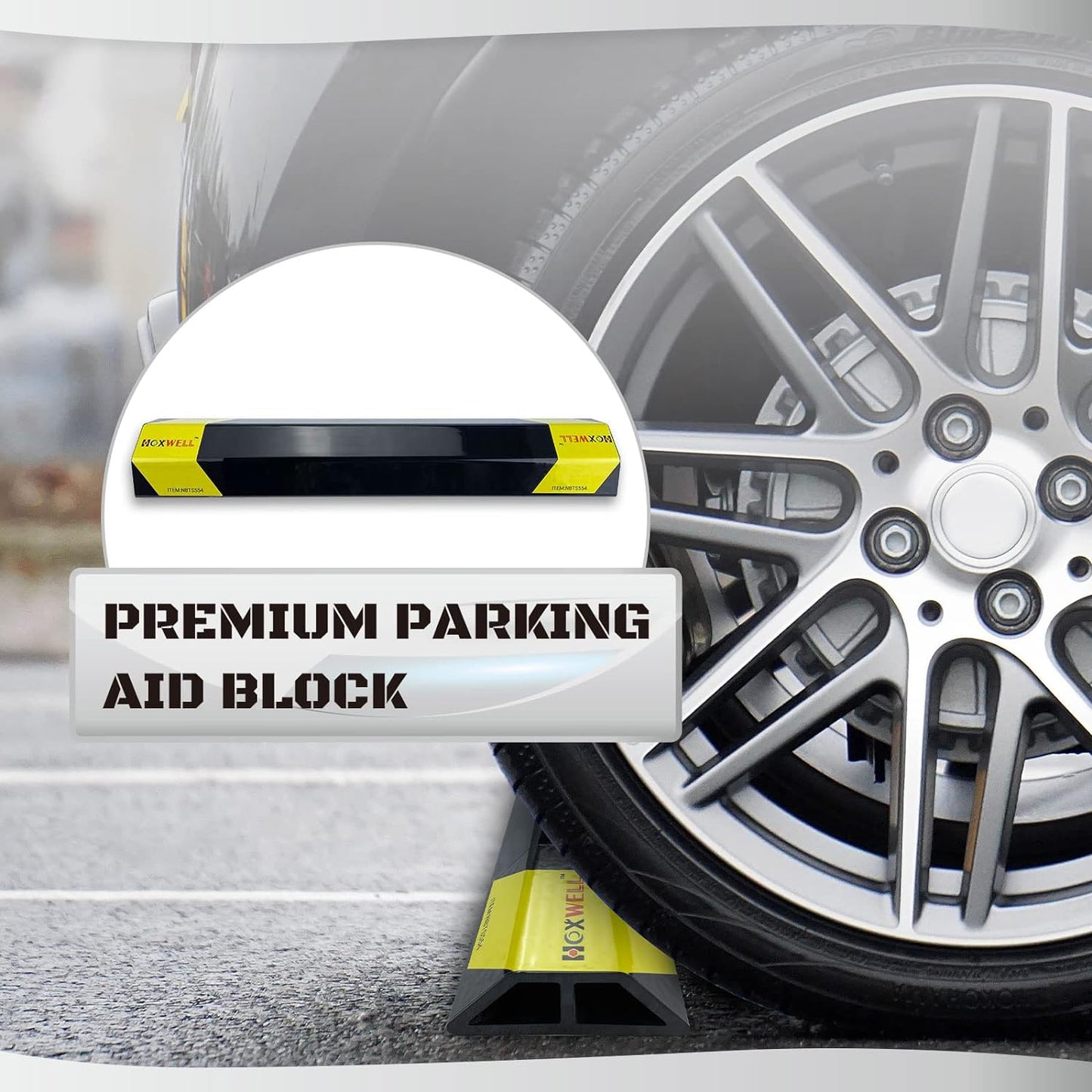 2 Pcs 18'' Heavy Duty Parking Aid for Garage, Parking Gadgets Protects Car and Garage Walls, Parking Stopper Easy to Install 2 Packs