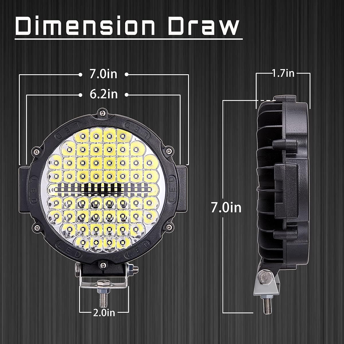 Round LED Off Road Lights 210W 21000lm, Trucks Tractor LED Work Lights, LED Light Pods Offroad Auxiliary Driving Fog Lights Snowmobile Golf Cart ATV UTV RV Plower, 4PCS