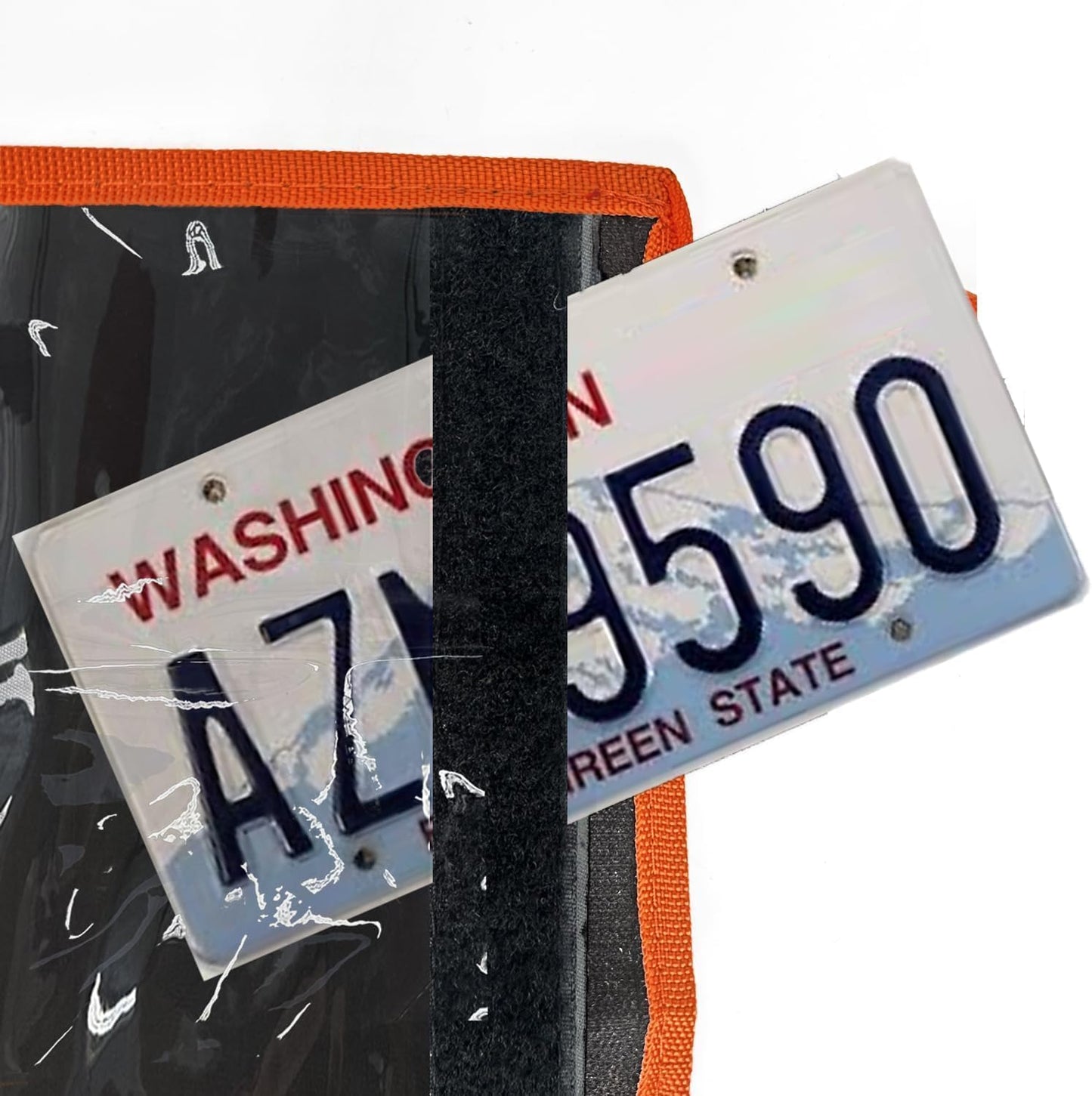 License Plate Holder with Hanging Strap, Test Drive Tag Bag, Dealer Plates License Frame Cover, for Car SUV Truck (Orange, 5)