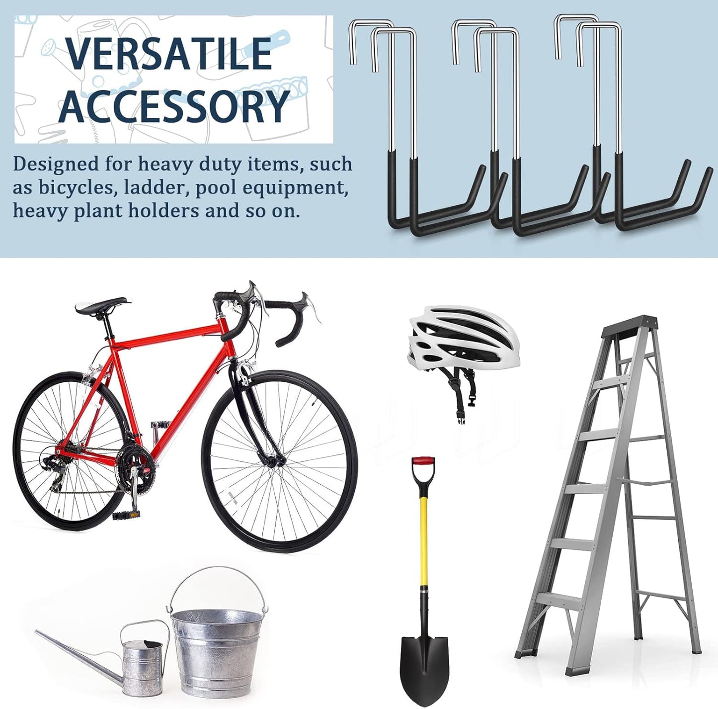 18 Pack Heavy Duty Rafter Hooks for Hanging Vinyl Coated Large S Hooks for Hanging Ladder Bike Hangers Garage Storage Organizer Black