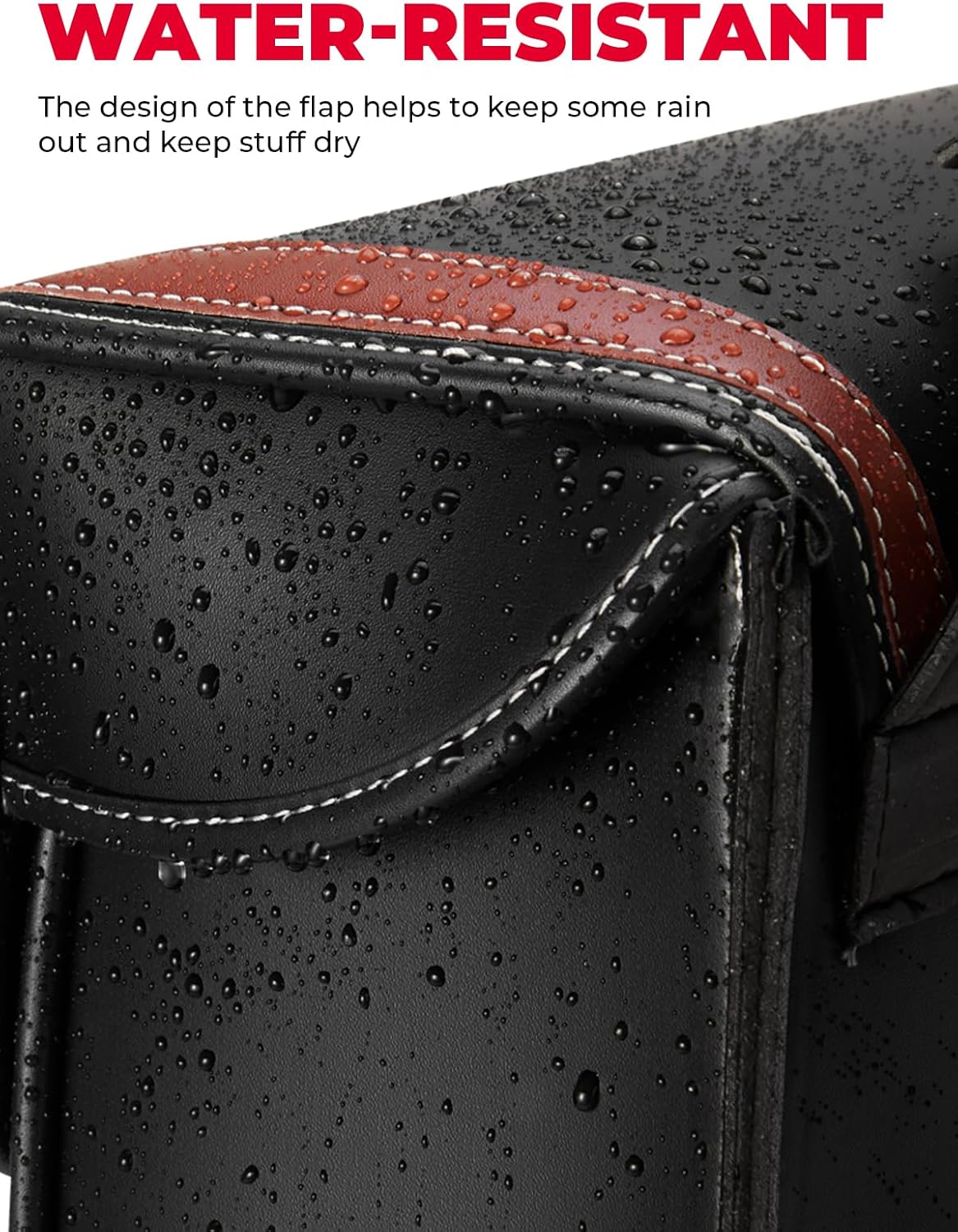 KEMIMOTO Motorcycle Saddlebags, 30L Large Capacity Saddle Bags Motorcycles, PU Leather Motorcycle Luggage Bag for Sportster Softail Dyna V-star Shadow, Universal Motorcycle Accessories, Brown