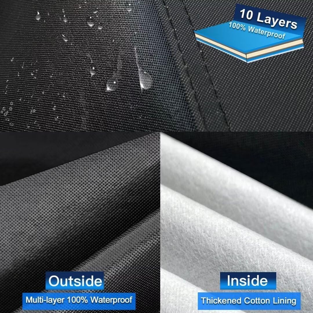 10 Layers SUV Car Cover Custom Fit for Nissan Kicks (2017-2024) Waterproof All Weather for Automobiles, Outdoor Full Cover Sun UV Rain Protection with Cotton.Black
