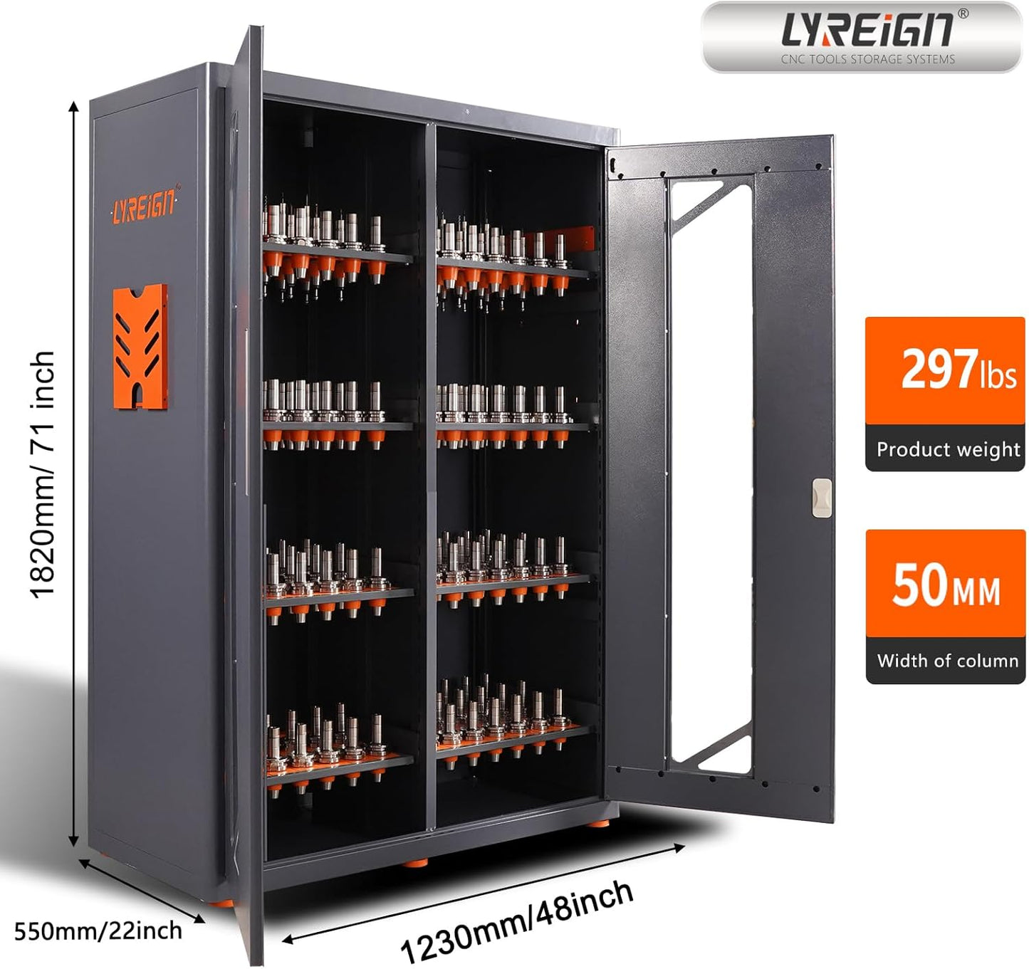 Large Capacity CNC Tool Storage Cabinet, Tool Holder Station Rack With Lock, Multi-Purpose Holder Suitable for Machinists and Workers