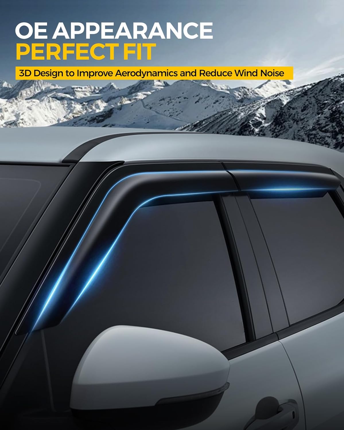 Rain Guards for Car Windows, Tape-On Window Visors Rain Guards Fit for 2019-2024 Subaru Forester SK, Window Deflectors, Vent Visors for Subaru Car Accessories, 4 Pieces