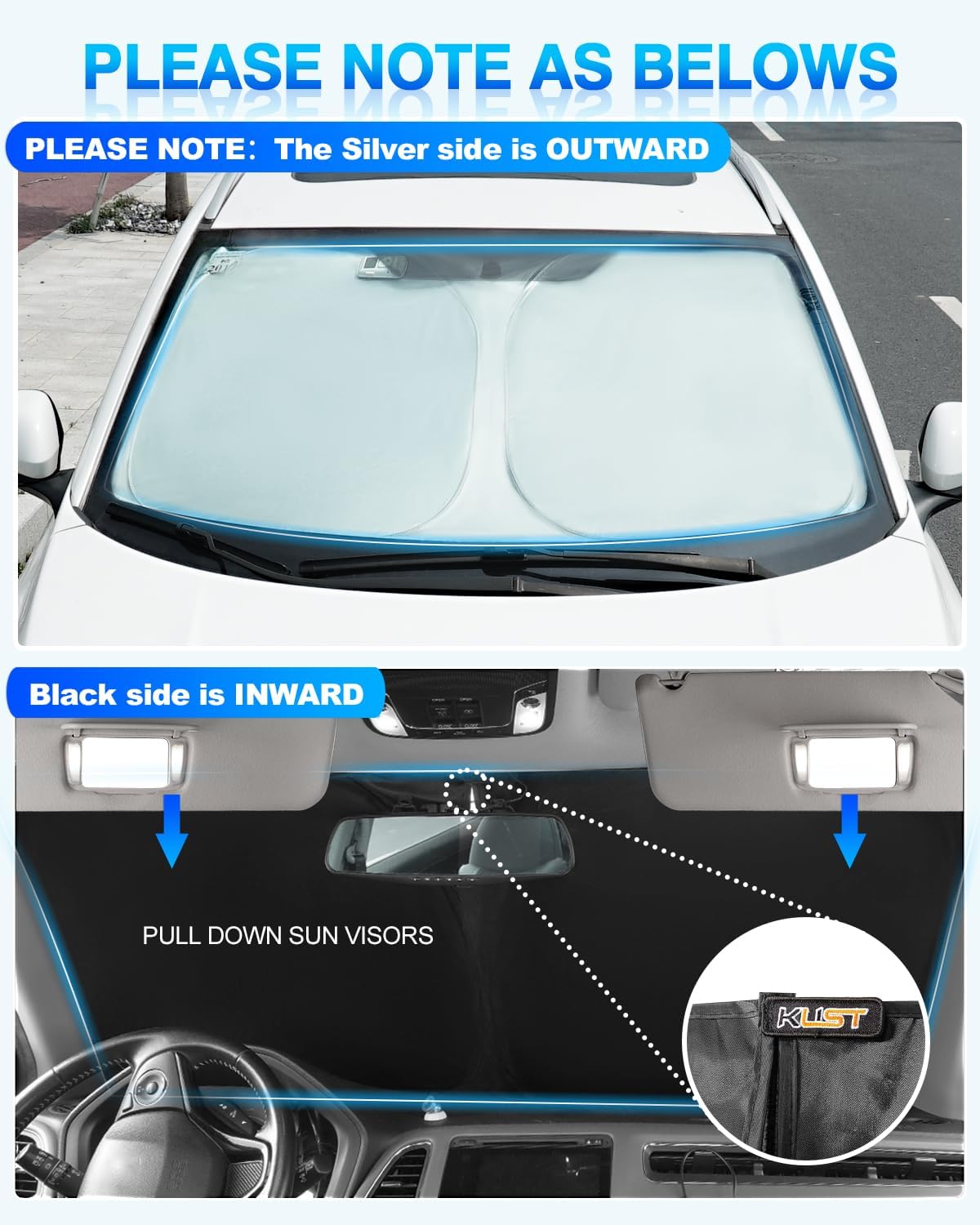 KUST Windshield Sun Shade for Acura RDX 2007–2012 Window Shade Sun Visor Cover Foldable Blocks UV Rays Keep Your Car Cooler