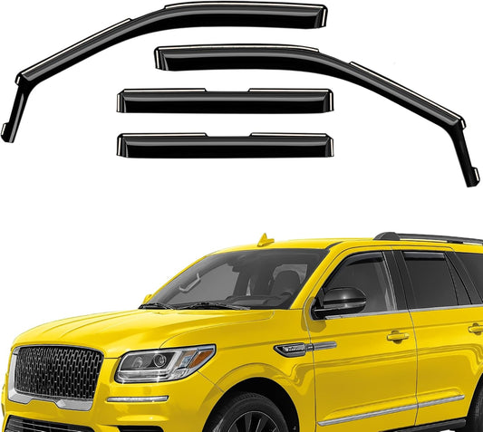 Extra Durable Window Deflectors in-Channel Window Visors Rain Guards Fit for Lincoln Navigator 2018-2024, Sun Visors, Wind Vent for Shades, Exterior Car Accessories - 4 pcs. AG0931
