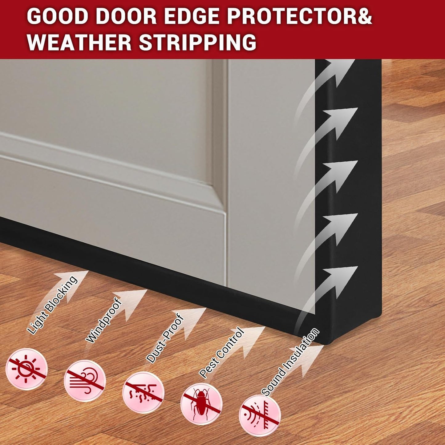 Rubber Edge Trim, Flexible Self-Adhesive U Shaped Peel and Stick Edge Banding, 1-3/4"(44.5mm) U Channel Edge Protector, Edge Guards for Woods, Furniture, 20Ft, Black Color