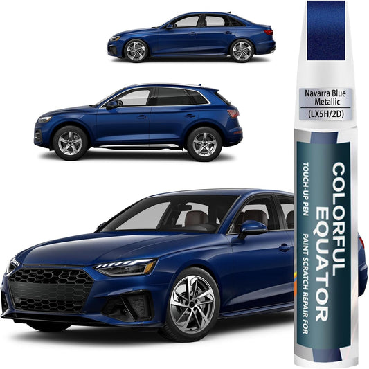 Navarra Blue Metallic(LX5H/2D) Touch Up Paint Compatible with Audi, Car Paint Pen Scratch Repair Two-In-One Touch Up Paint, Premium Car Scratch Remover for Deep Scratches