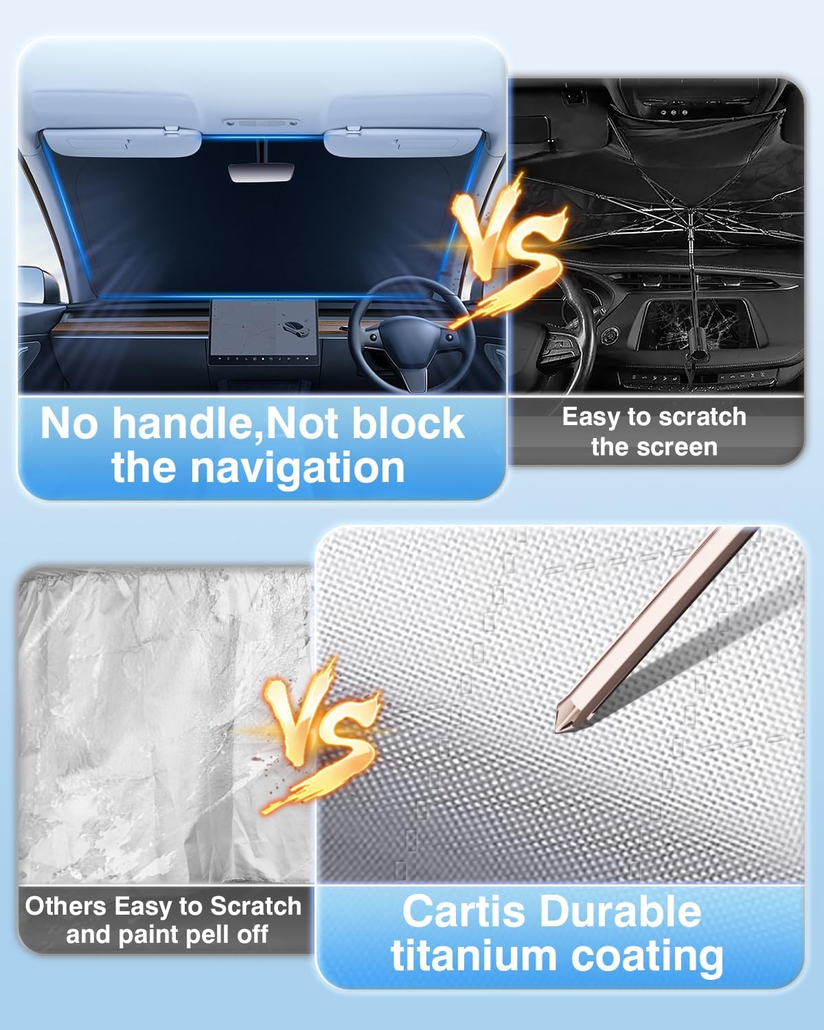 5-Layer Cartist Windshield Sun Shade Custom Fit for Toyota Corolla Cross 2022 2023 2024 2025 (Not for Corolla) Accessories Foldable Car Front Window Sunshade Sun Visor Protector