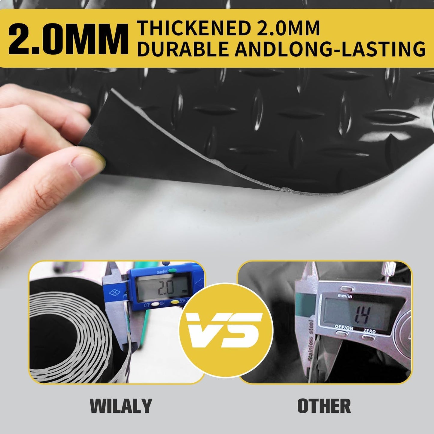 Premium Garage Floor Mat, Commercial Grade Heavy Duty Parking Mat for Garage Floor, Golf Cart Parking, Water/Stain Resistant Floor Runner (Black Diamond, 2 Rolls x 4 x 13 Feet)