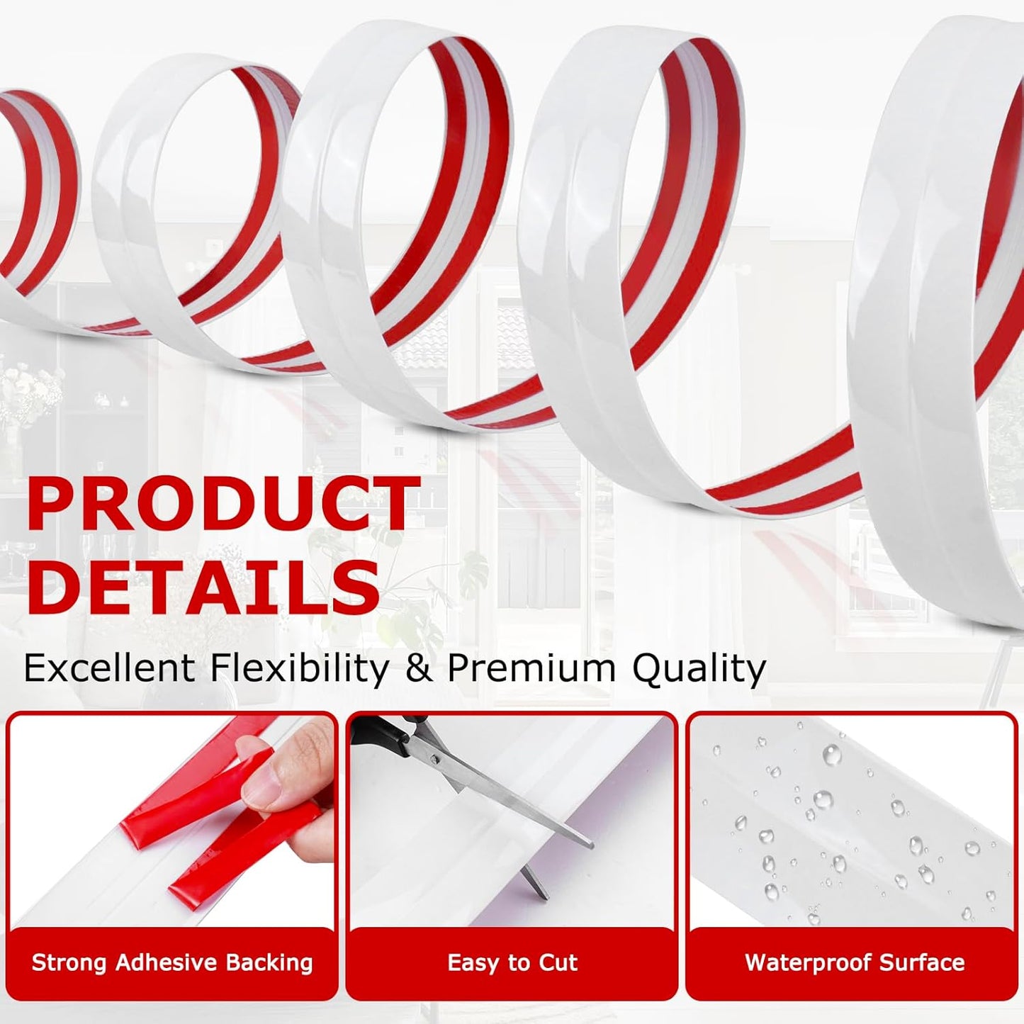 Flexible Wall Corner Protector Moulding Trim Peel and Stick Wall Corner Guards Edge Protector Self Adhesive Molding Trim Strip for Edge Ceiling (White, 2.4 in x 20 Ft)