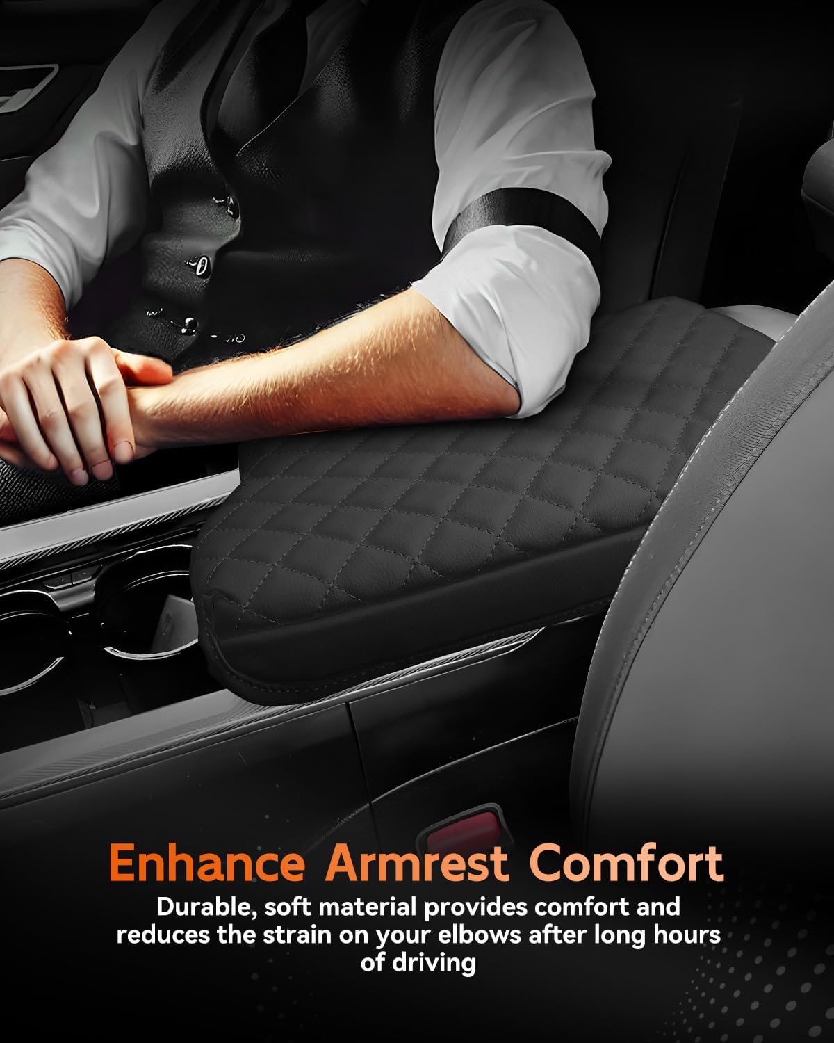 CDEFG for 2020-2025 Palisade Center Console Cover Armrest Cover for Palisade 2021 2022 2023 2024 2025 Accessories Console Arm Rest Protector Black