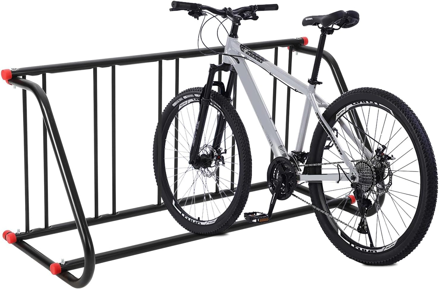 Commercial Grid Bike Rack for 5 Bikes - Heavy Duty Metal Bike Stand Floor, Outdoor Bicycle Parking Rack for Garage, Retail, School, Backyard, Bike Shop (Single Side)