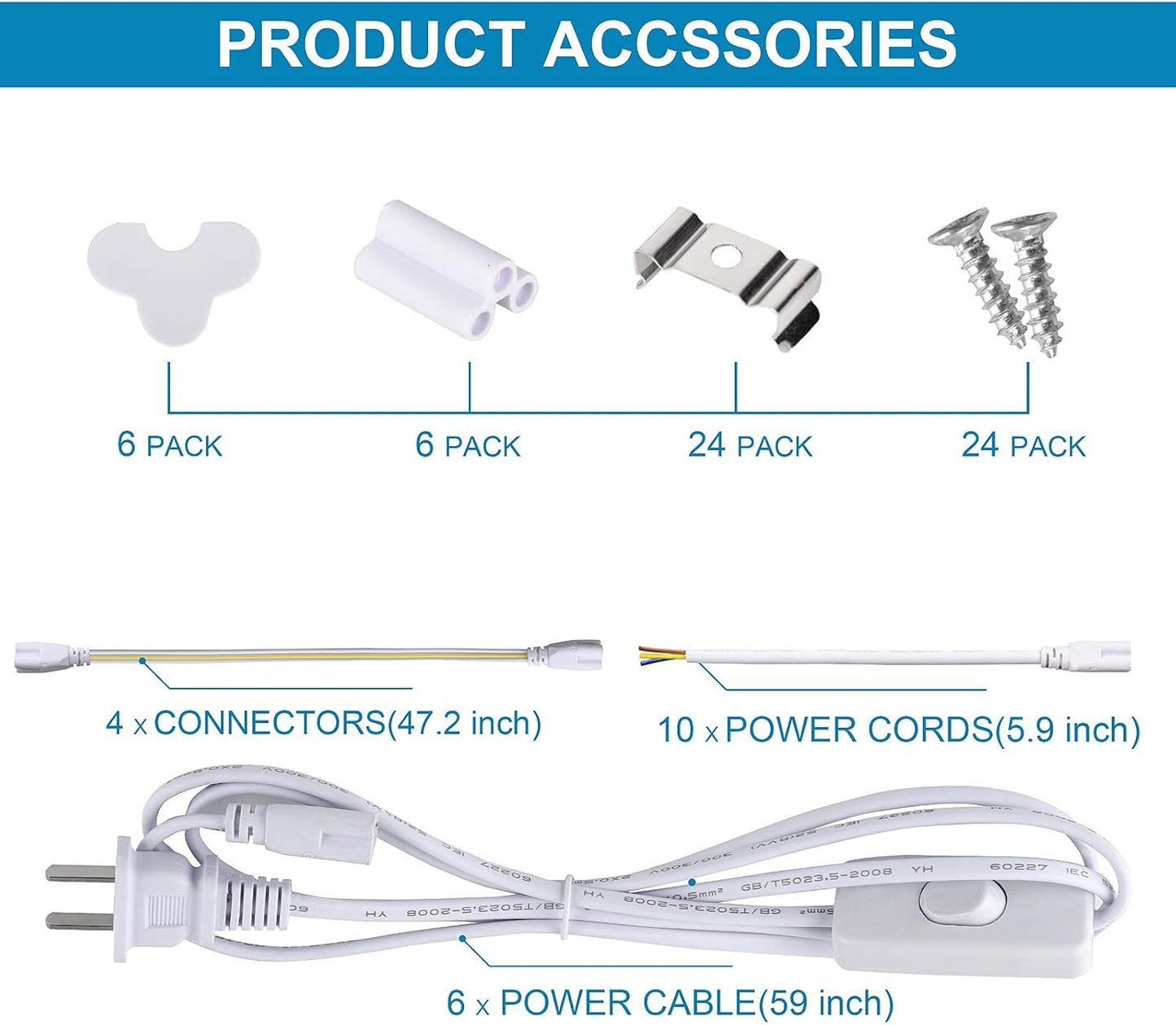 (6-Pack), 8FT LED Shop Light, Super Bright 120W Shop Lights, 19800LM 5000K 8 Foot Led Lights, Linkable 96" Shop Lights Lighting for Garage with Plug, U Shape T8 8' Led Light Fixtures