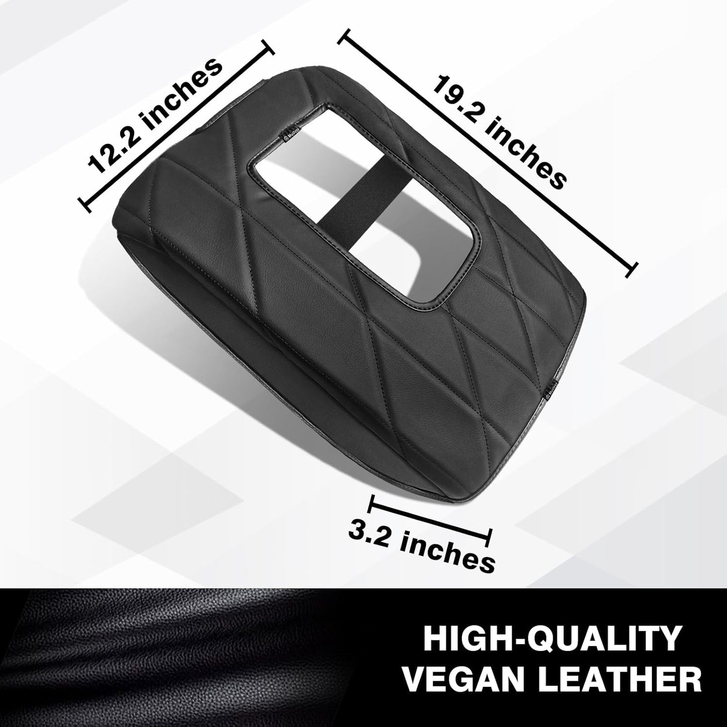 Muslogy Center Console Armrest Cover Compatible with Toyota Tundra 2014-2021 Comfort Armrest Pad Arm Rest Cushion Vegan Leather Protector Regular Thick(Bucket Seat ONLY)