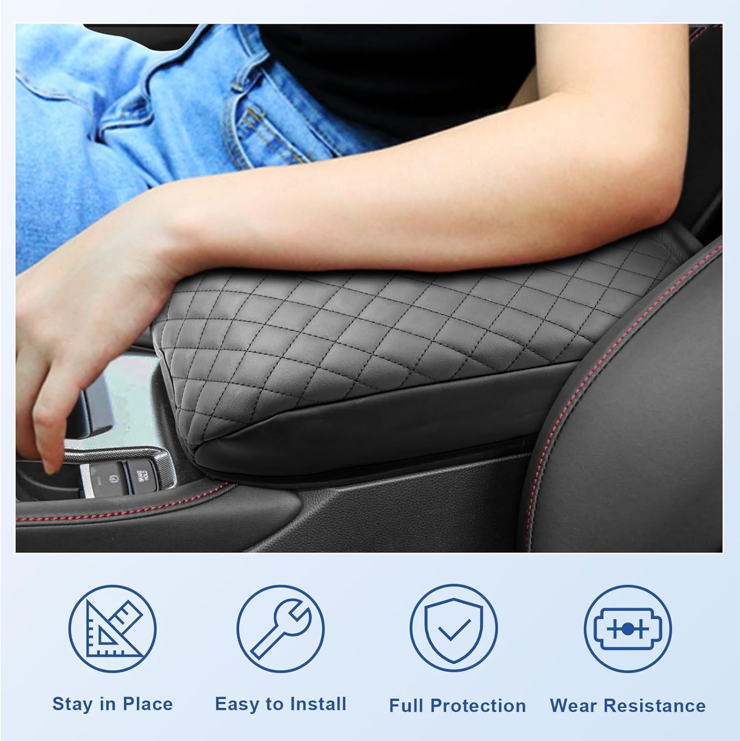 CDEFG 2023-2025 Accord Center Console Cover for 2023 2024 2025 Honda Accord 11th Gen Armrest Cover Center Console Pad Arm Rest Cushion Cover para 2023 2024 2025 Accord Hybrid Accessories