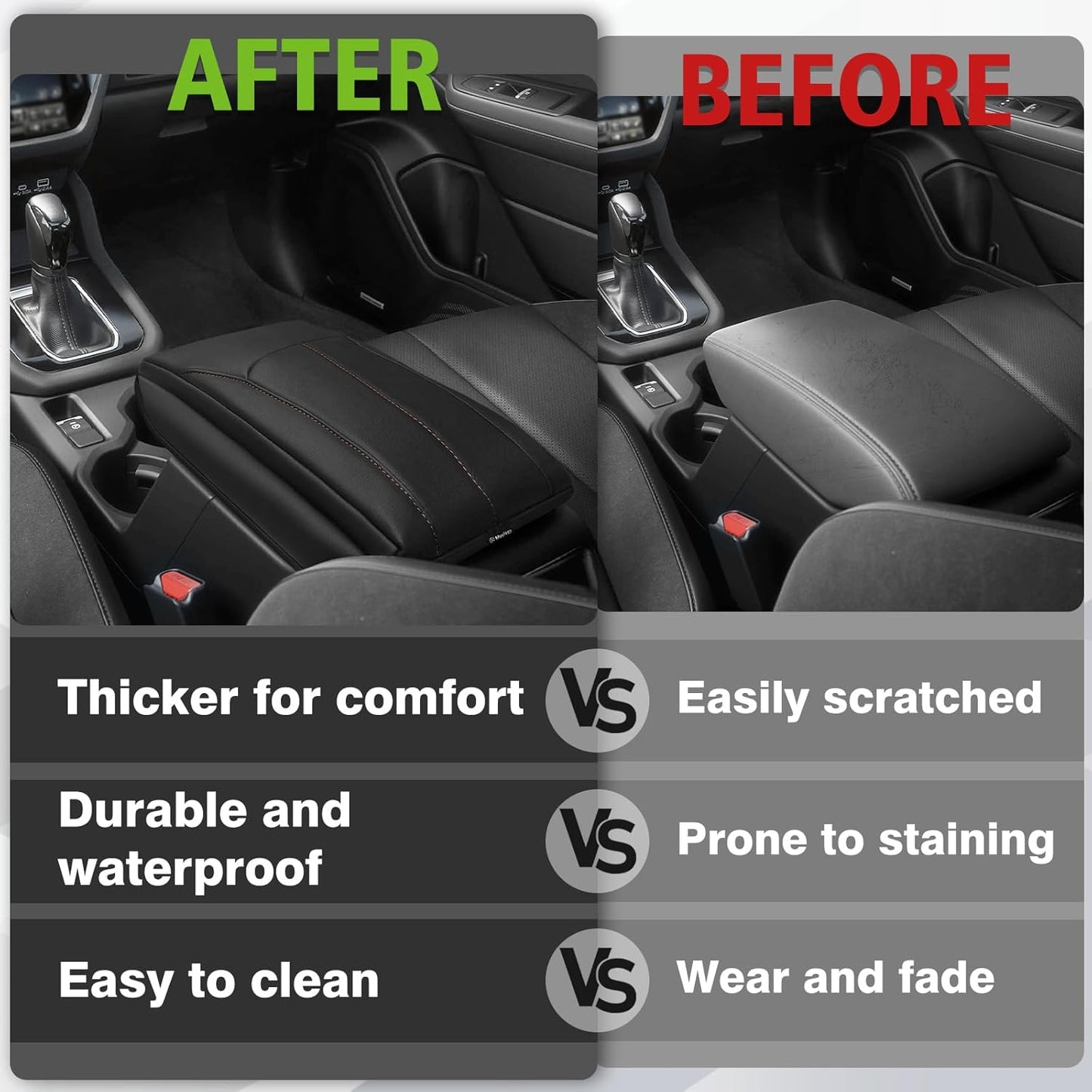 Muslogy Center Console Cover 1-Inch Extra Thick Armrest Pad Compatible with 2025 Subaru Forester Accessories Arm Rest Cushion Padding Anti-Scratch Middle Console Leather Armrest Lid Protector