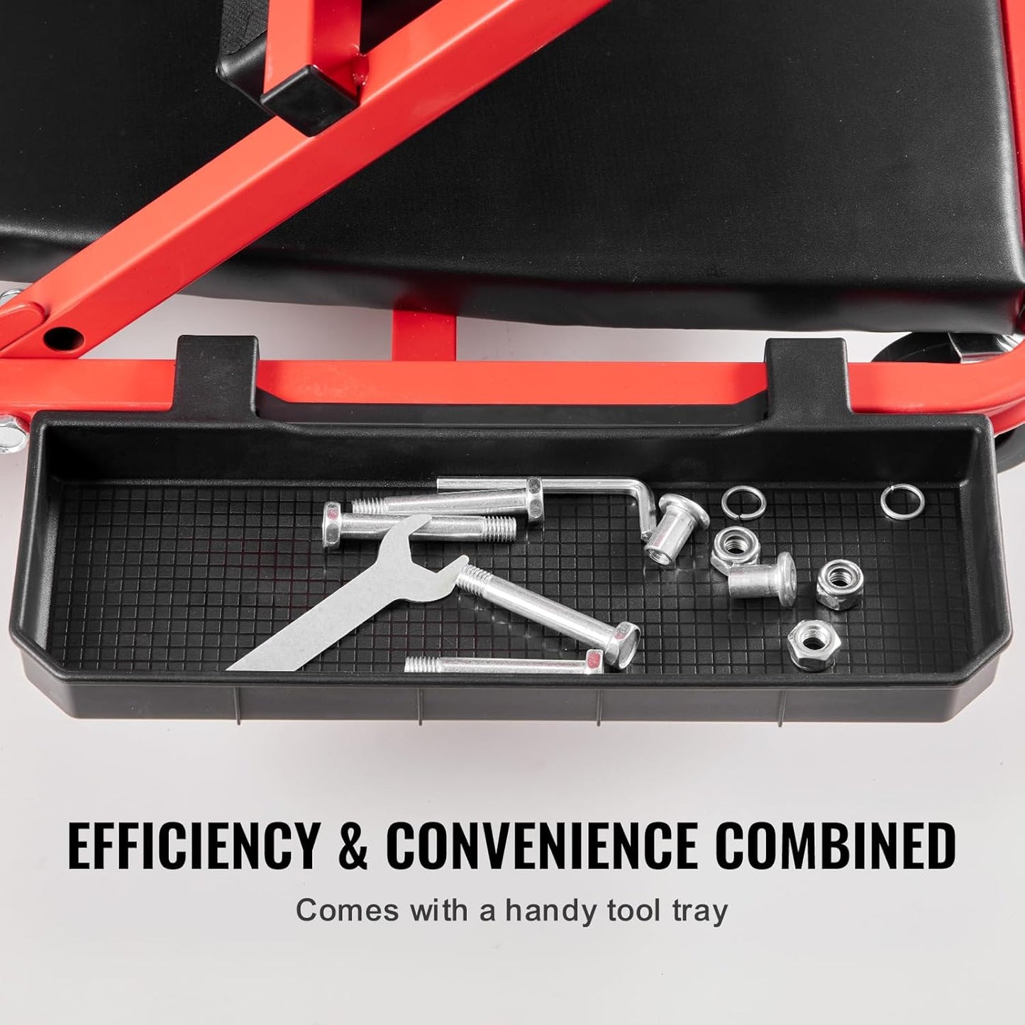 VEVOR Foldable Z Garage Creeper, 36 in, 300 lbs Load Capacity Rolling Folding Mechanic Creeper Stool, with 6 Wheels Tool Tray Padded Seat Steel Frame, Lay Down or Sit Chair for Garage Shop or Home