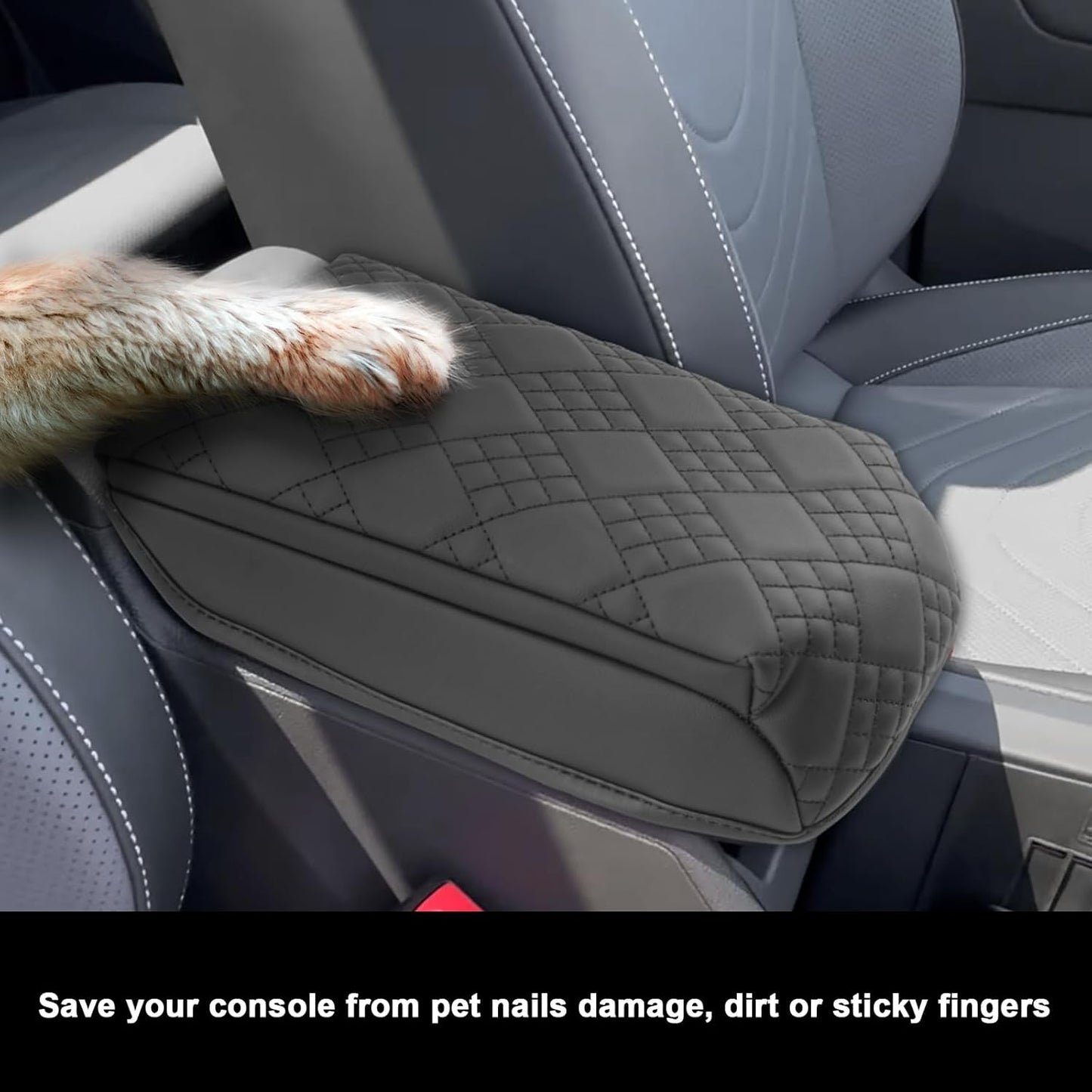 SXCY for 2025 VW Tiguan Armrest Cover Pad for 2025 Volkswagen Tiguan Accessories 2025 Tiguan Center Console Cover 2025 Tiguan Middle Console Cover Add Soft Cotton Cushion (Added-Pad)