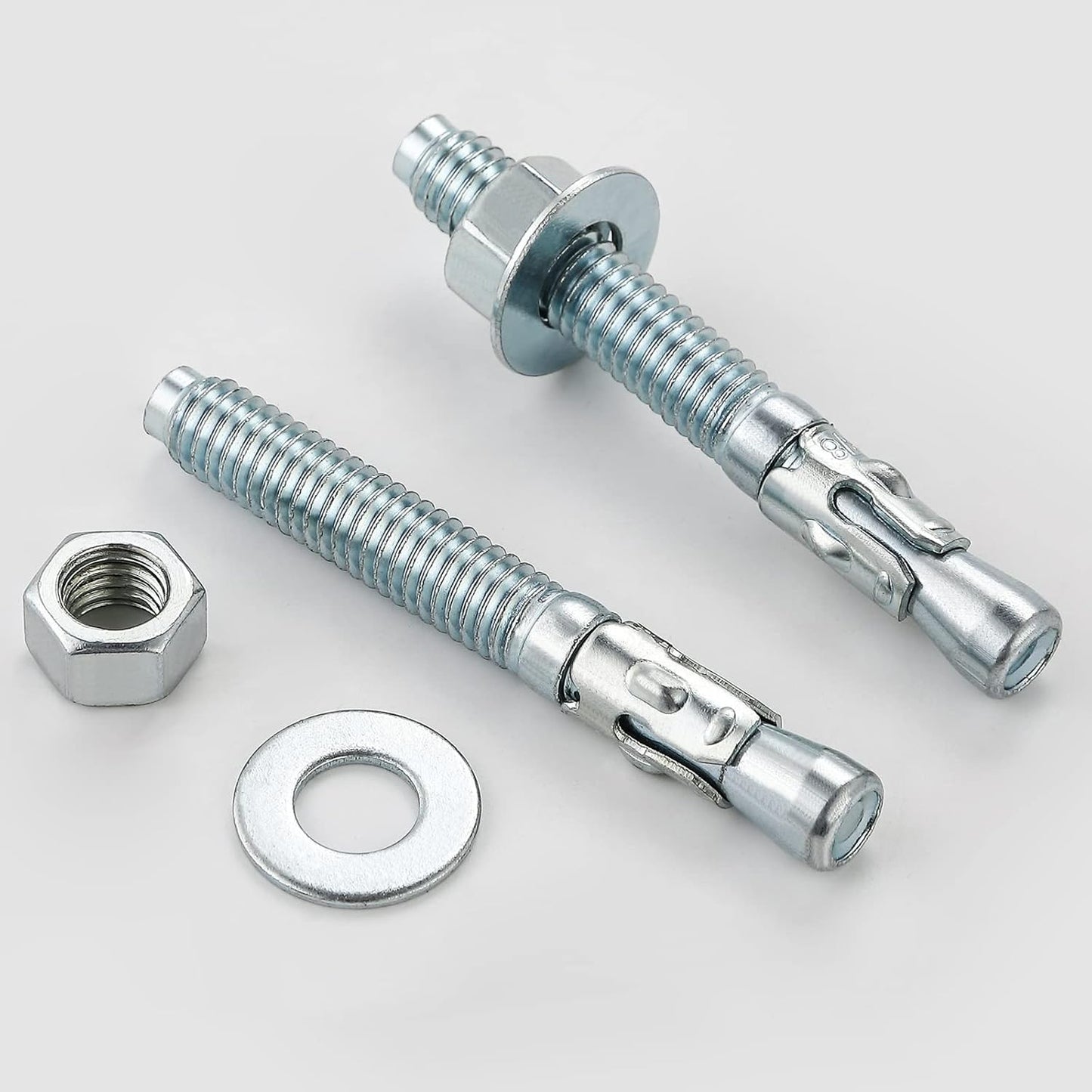 1/2x4-1/2" 50Pcs Inch Standard Fasteners for Heavy-Duty Zinc Wedge Anchors for Cement and Concrete