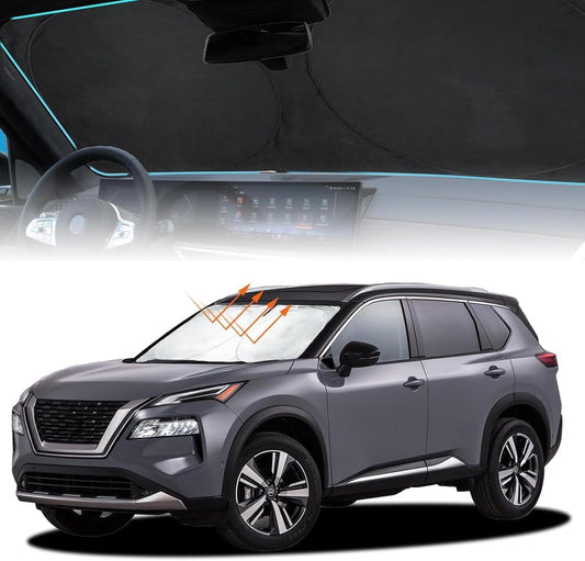 INSAUTO for Rogue Windshield Sun Shade Sunshade Foldable for Nissan Rogue 2014-2020 Windshield Cover Sun Visor Custom Fit for 2021-2023 Nissan Rogue 3rd Gen Accessories Blocks UV Rays Protector