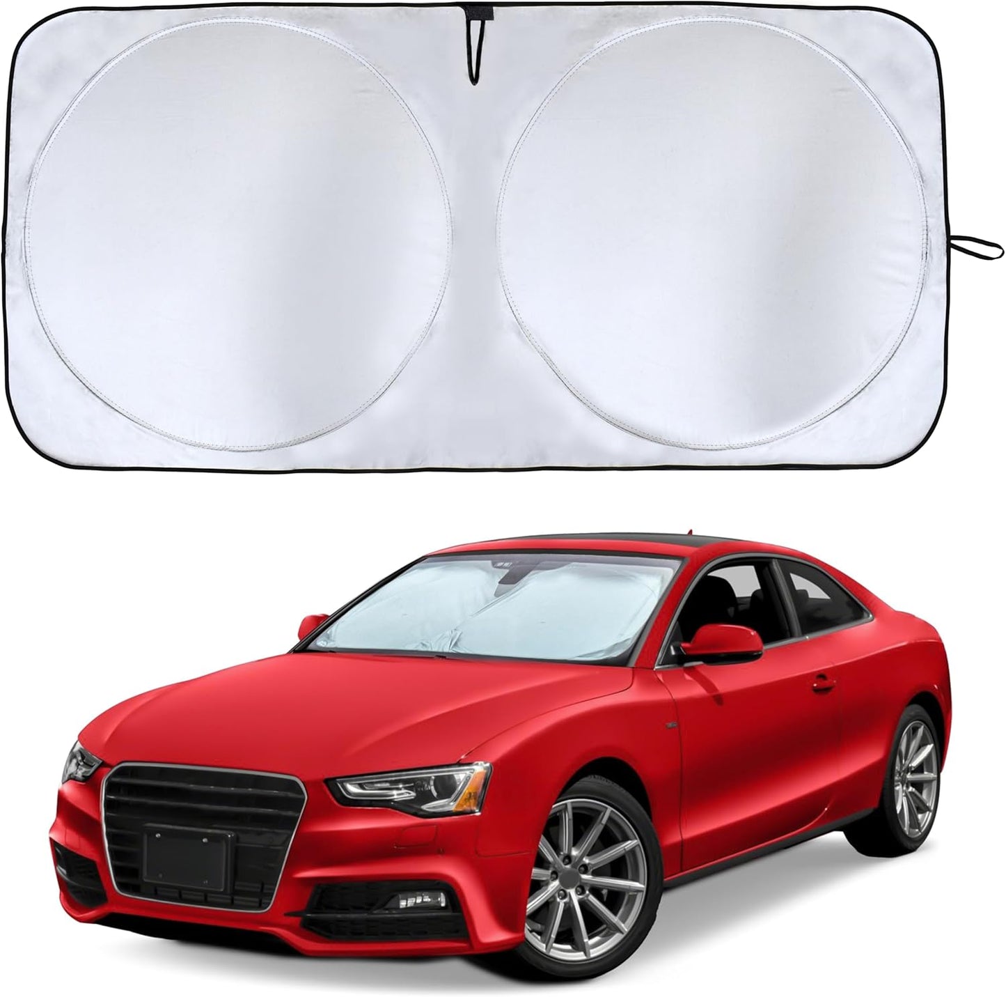 EcoNour Car Windshield Sunshade | Advanced Light-Blocking Protection | Foldable Sun Shade with Mirror Cut-Out Keeps Your Vehicle Cool | Fit for Cars, Trucks, and SUVs | Small (59 x 29 in)