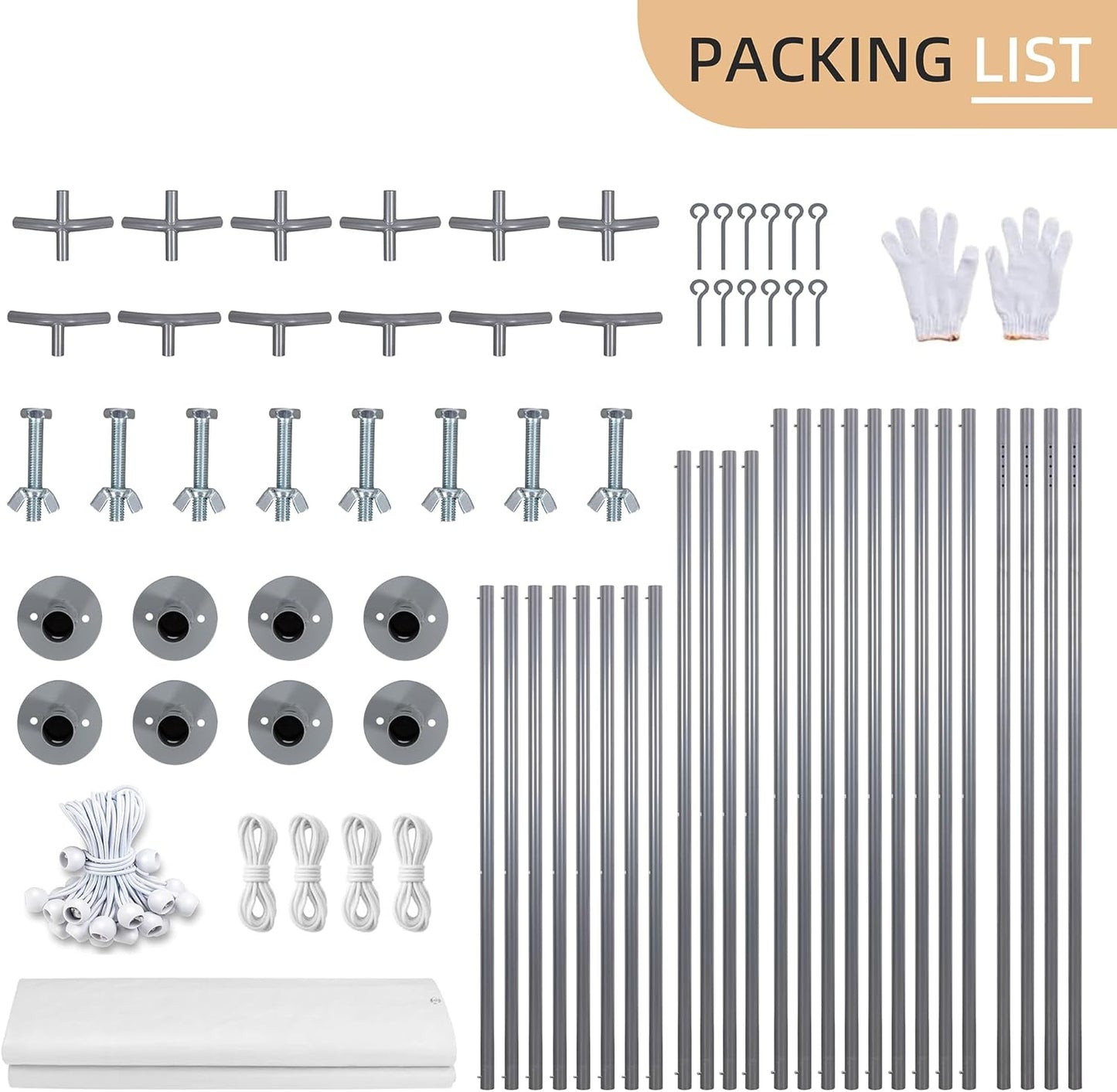 JY QAQA Carport, 12x20 FT Heavy Duty Carport with Removable Side Walls and Doors, Portable Garage with Roll-Up Window and Sandbags, Car Canopy with All-Season Tarp for Cars, Trucks, Boats, White